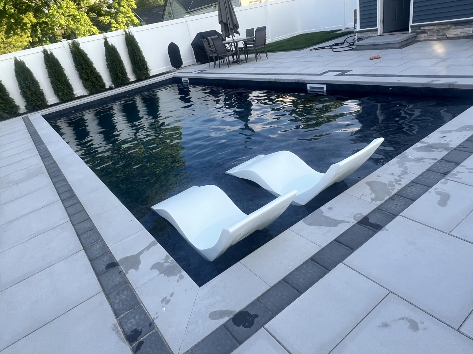 Aqua Outdoors Pool Lounge Chairs, Pool Chairs for in Pool, 9-in Water Depth | Heavy-Duty LDPE Water-Weighted Pool Lounger, Pool Chaise Lounge Chairs, UV-Resistant, Sun Shelf, Tanning Ledge, In-Pool Chair customer photo 2