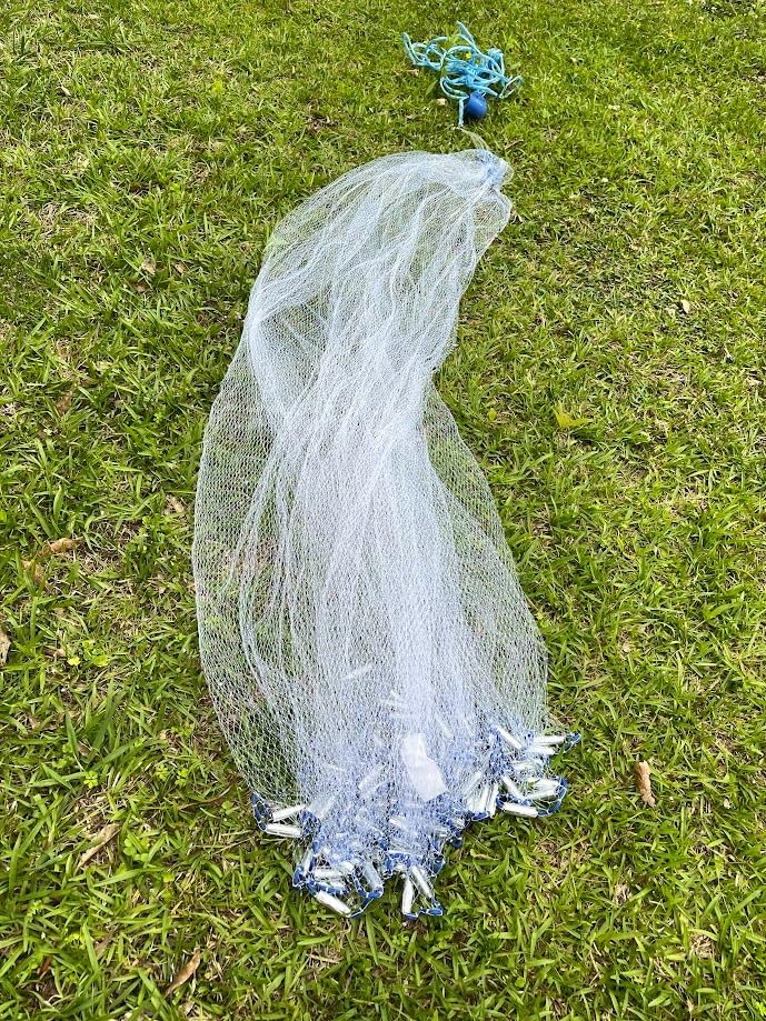 Saltwater American Fishing Cast Net 3/8inch Mesh Size for Bait Shrimp Trap Fish Heavy Duty Sinkers Throw Net 3FT/4FT/5FT/6FT/7FT/8FT/9FT/10FT Radius customer photo 1