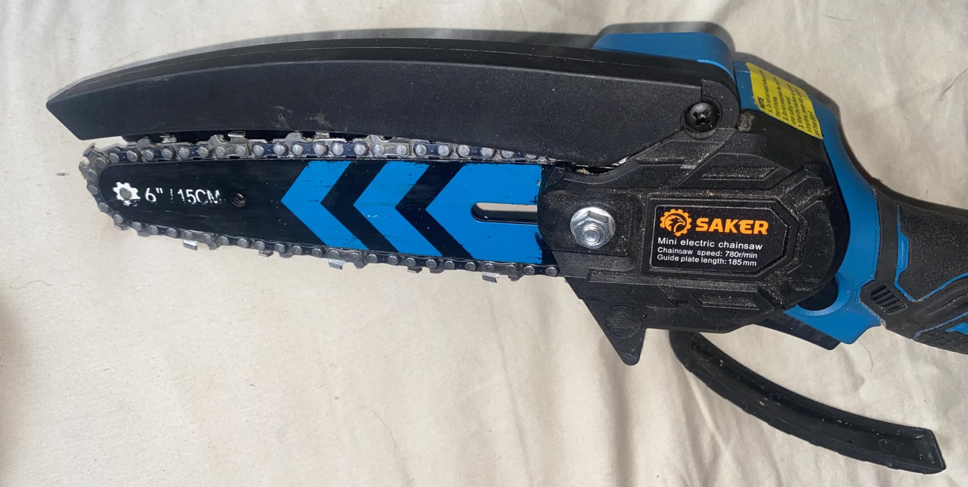 Saker Mini Chainsaw, 6 Inch Electric Chainsaw Cordless with 2 Batteries Blue | Portable Small Handheld Chain Saw for Tree Branches, Courtyard, Household and Garden, Gift for Men Husband Women Father customer photo 2