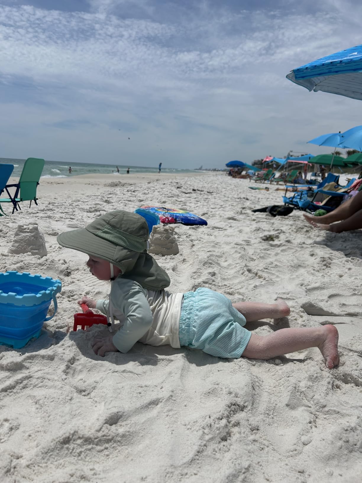 Toddler Baby Sun Hat Kids Summer Beach Essentials Adjustable Beach Hats with Bucket Wide Brim for Boys Girls Age 0-14 Years customer photo 1