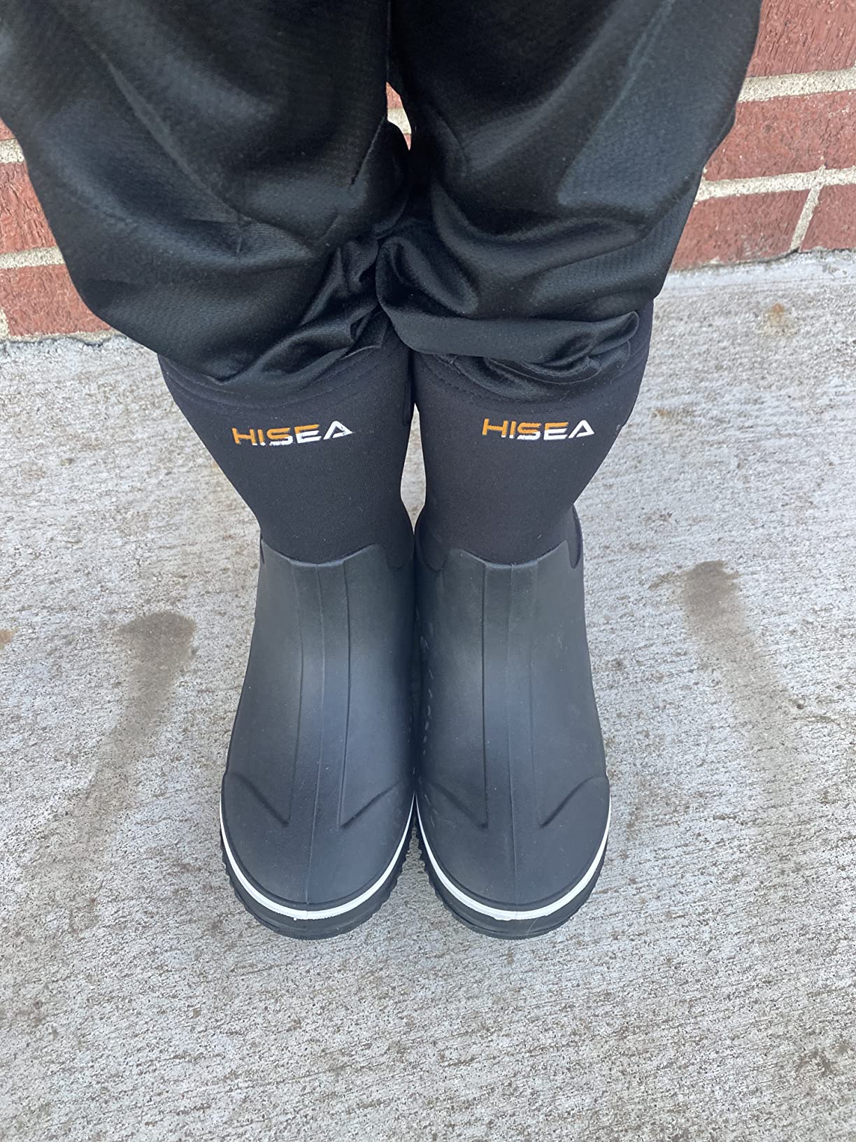 HISEA Kids Rain Boots for Boys Girls Rubber Mud Boots with Easy-On Handles | Waterproof Insulated Neoprene Boots, Seamless Mid Calf Rainboots Water Snow Winter Outdoor Play Shoes (Little Kid/Big Kid) customer photo 2