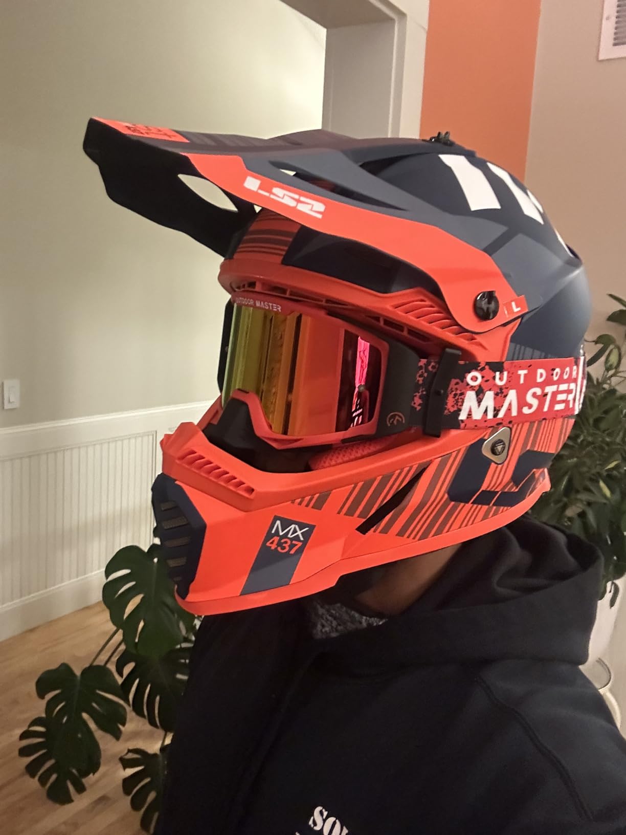OutdoorMaster Mustang Dirt Bike Goggles, OTG Motorcycle Motocross Goggles | OTG fit over glasses with anti-fog UV protection and wide vision for dirt bike, motorcycle, and motocross riding customer photo 2