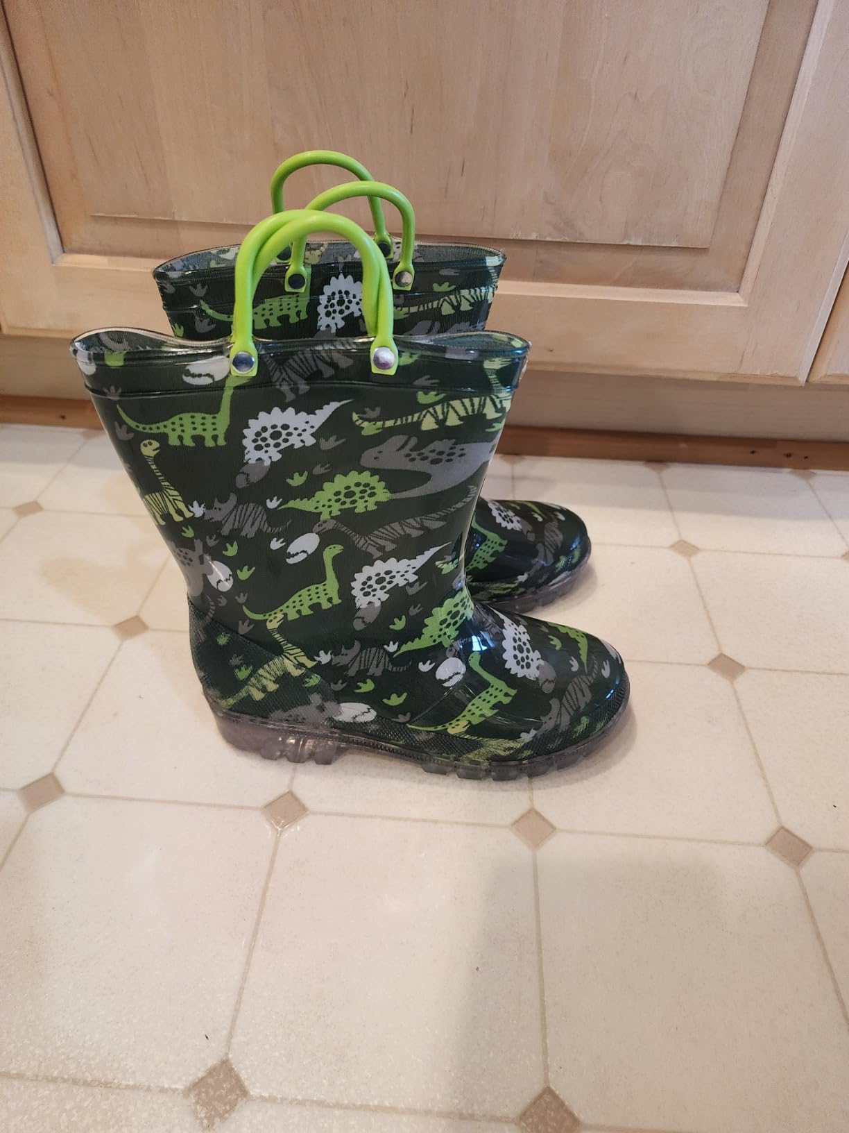 WILLPORT Kids Waterproof Light Up Rain Boots | Safety certified.Non-toxic.Light-up adds low-light safety.Easy-on handles.Non-slip deep-groove sole.Durable for active play customer photo 1