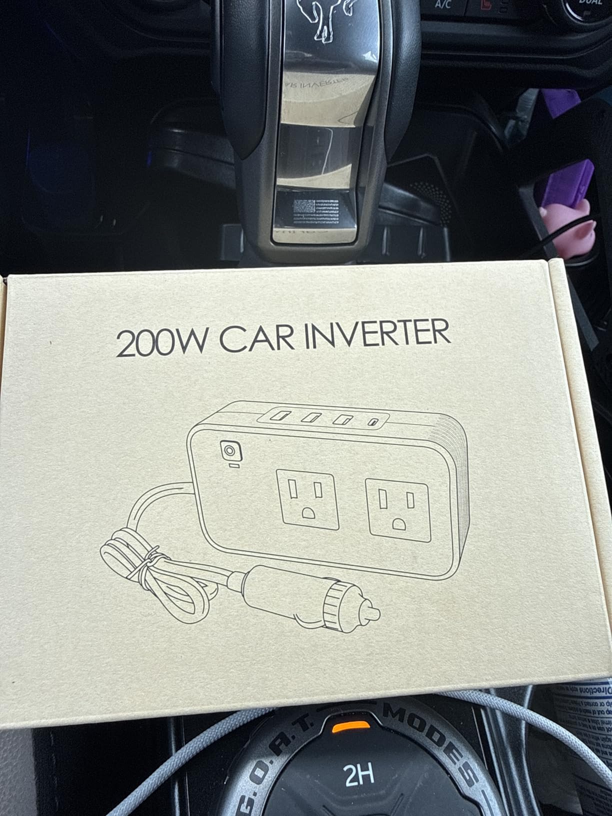PiSFAU 200W Car Power Inverter - DC 12V to 110V AC Car Plug Adapter Outlet | Dual AC Outlet 4.8A 24W USB-A/C, Portable Cigarette Lighter Charger for Laptop/Camping/Road Trip Essential/Vehicle Accessorie customer photo 1