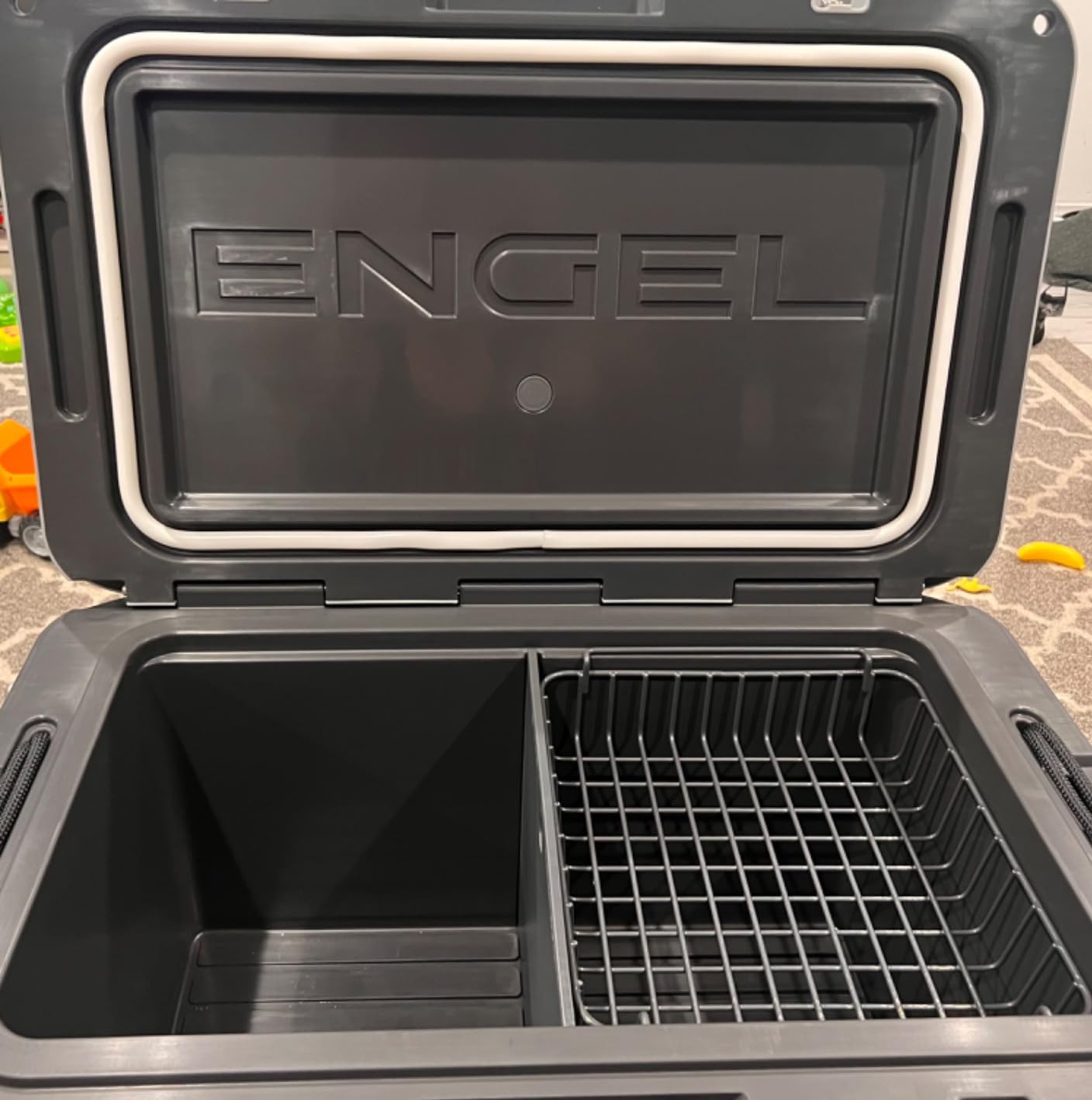 ENGEL 60 QT Ultra-Light Injection Molded Cooler - Ice Chest Keeps Ice up to 7 Days - Cooler Includes Wire Basket, Divider and Built-in Bottle Opener customer photo 1