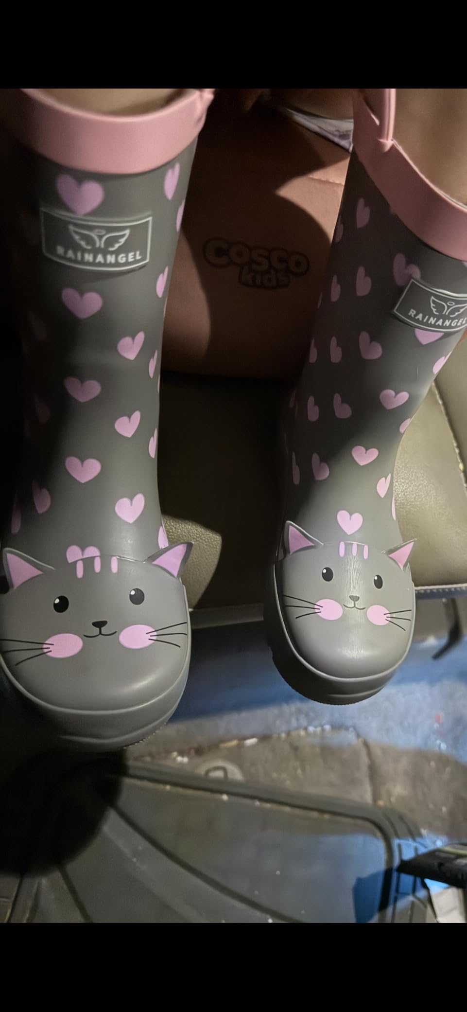 Toddler Rain Boots with Easy-On Handles, Waterproof Kids Rain Boots for Girls & Boys, Fun Printed & Colors Unisex-Child Outdoor Boots customer photo 1
