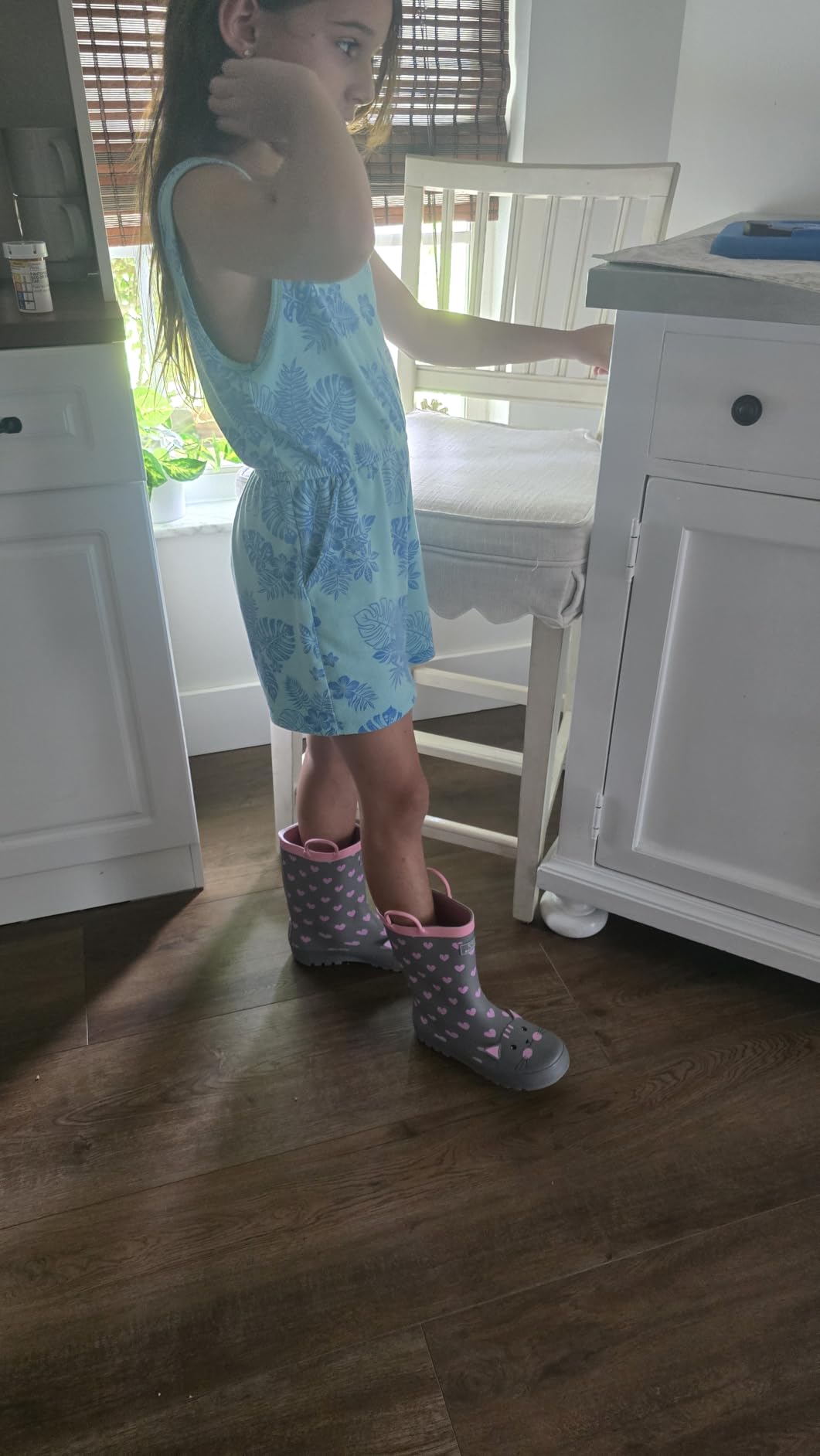 Toddler Rain Boots with Easy-On Handles, Waterproof Kids Rain Boots for Girls & Boys, Fun Printed & Colors Unisex-Child Outdoor Boots customer photo 2