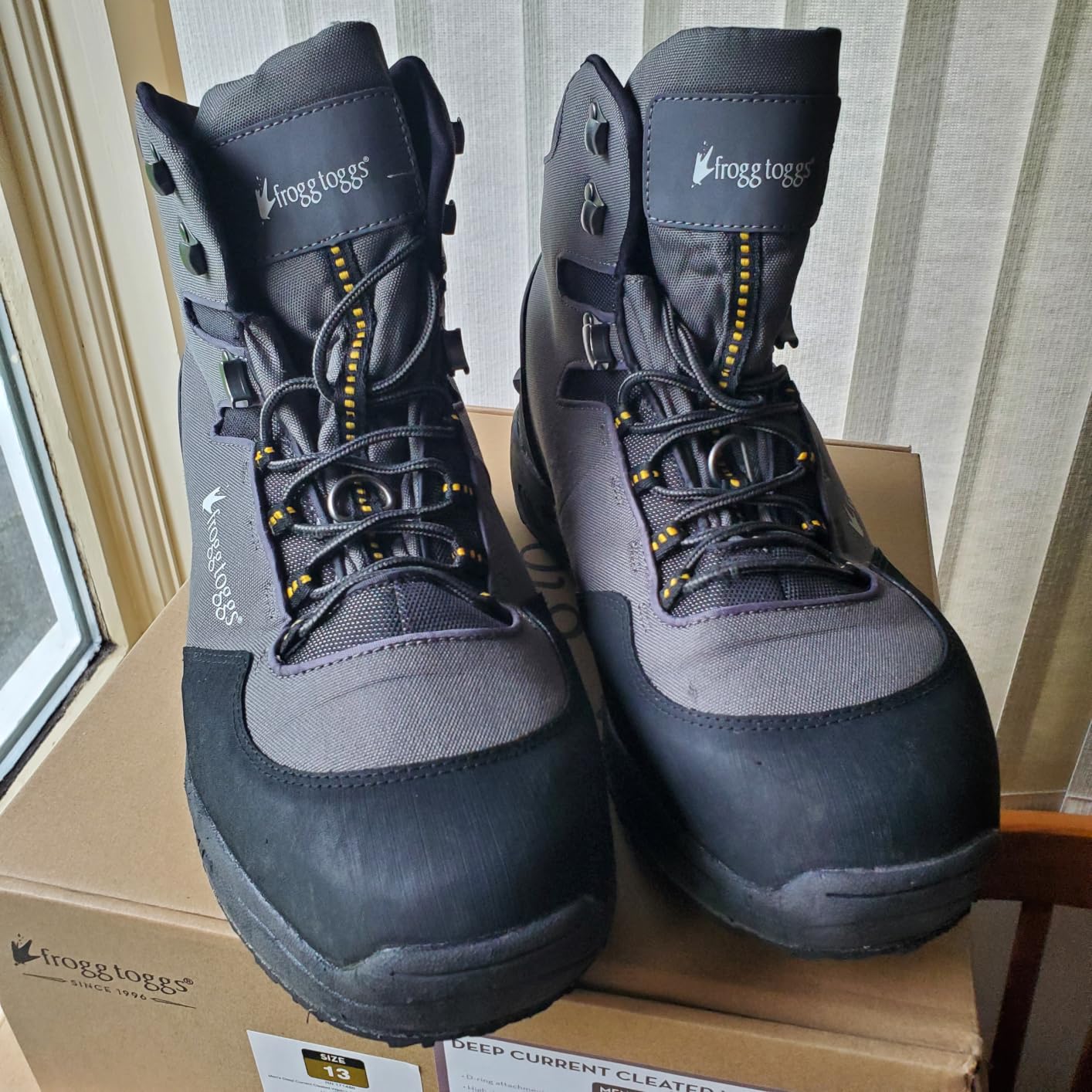 FROGG TOGGS Men's Deep Current Waterproof Durable Wading Boot | High density nylon laces, hook D-Ring attachment, durable cleated outsole, cushioned midsole customer photo 1