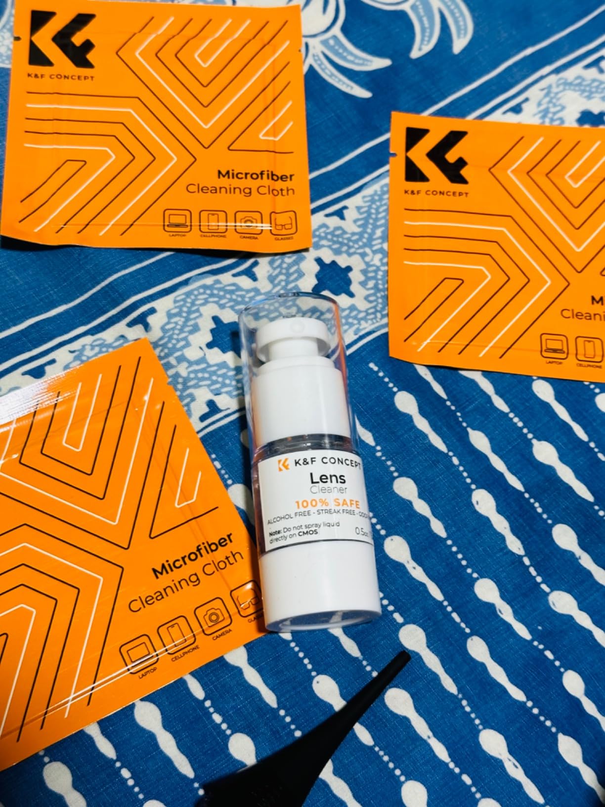K&F CONCEPT 10-in-1 Photo Camera Cleaning Kit for Lens, Camera, Cell Phones | Strong Blower with Short & Long Nozzle, Safe Cleaning Solution, Multifunctional Pen, Microfiber Cloth, for Canon Nikon Sony, MK04 customer photo 2