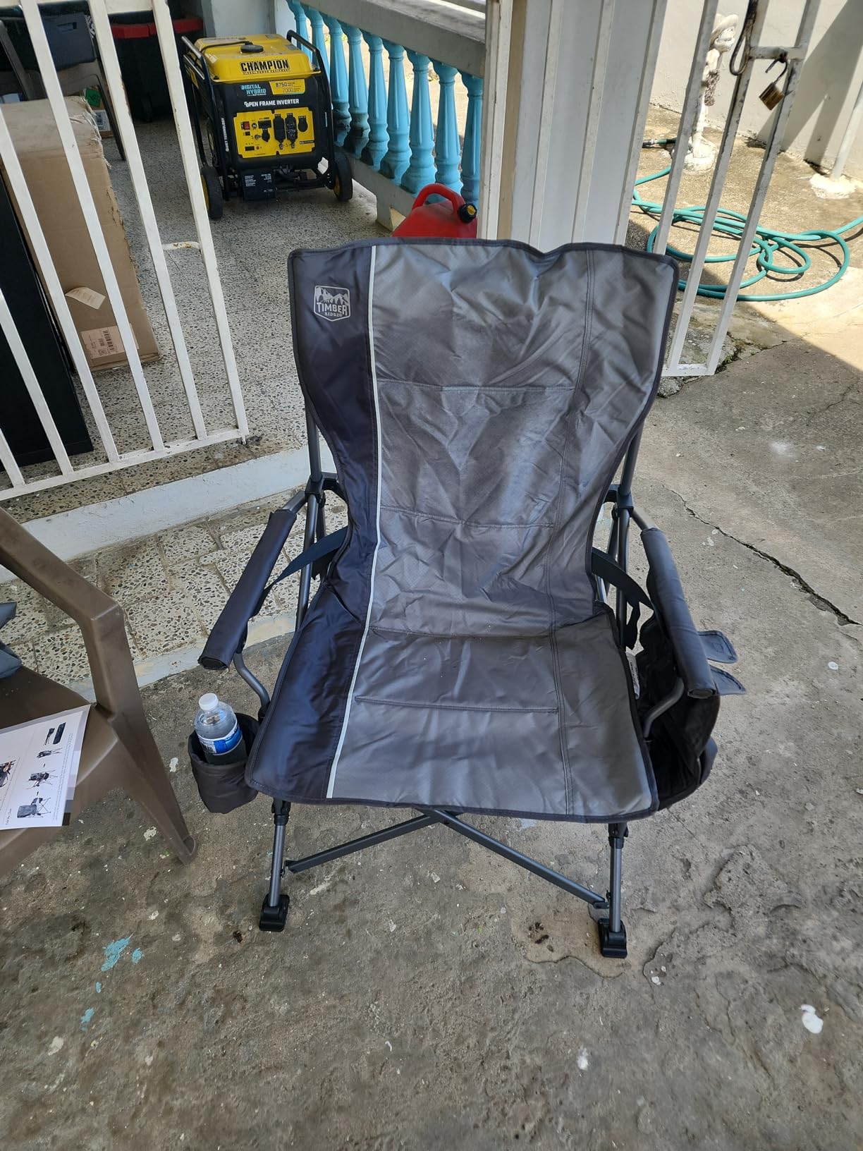 Timber Ridge Oversized Folding Camping Chair with Lumbar Support Adjustable High Back Heavy Duty for Adults Support up to 500lbs with Cup Holder, Cooler Bag, Side Pocket, Blue customer photo 2