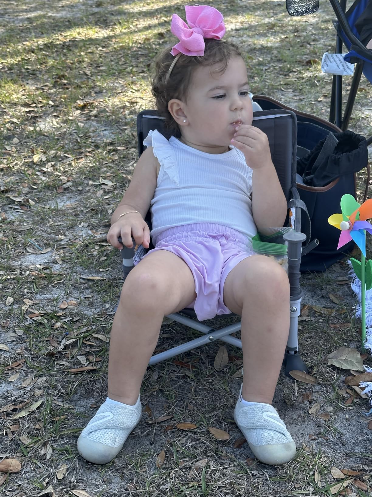 Bright Starts Pop 'N Sit Portable Booster Seat, 3-in-1 Floor Seat, Travel High Chair & Toddler Booster with Feeding Tray, Indoor/Outdoor, Grey, 6 Months-3 Years customer photo 1