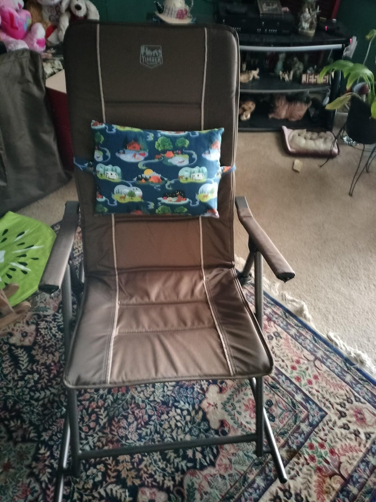 Timber Ridge 3-Level Adjustable Rocking Camping Chair, Ergonomic Padded High Back, Supports 300 LBS, Stable Anti-Tip Rocker, Hard Armrests for Easy Standing, Portable for Patio, Lawn & Tailgating customer photo 1