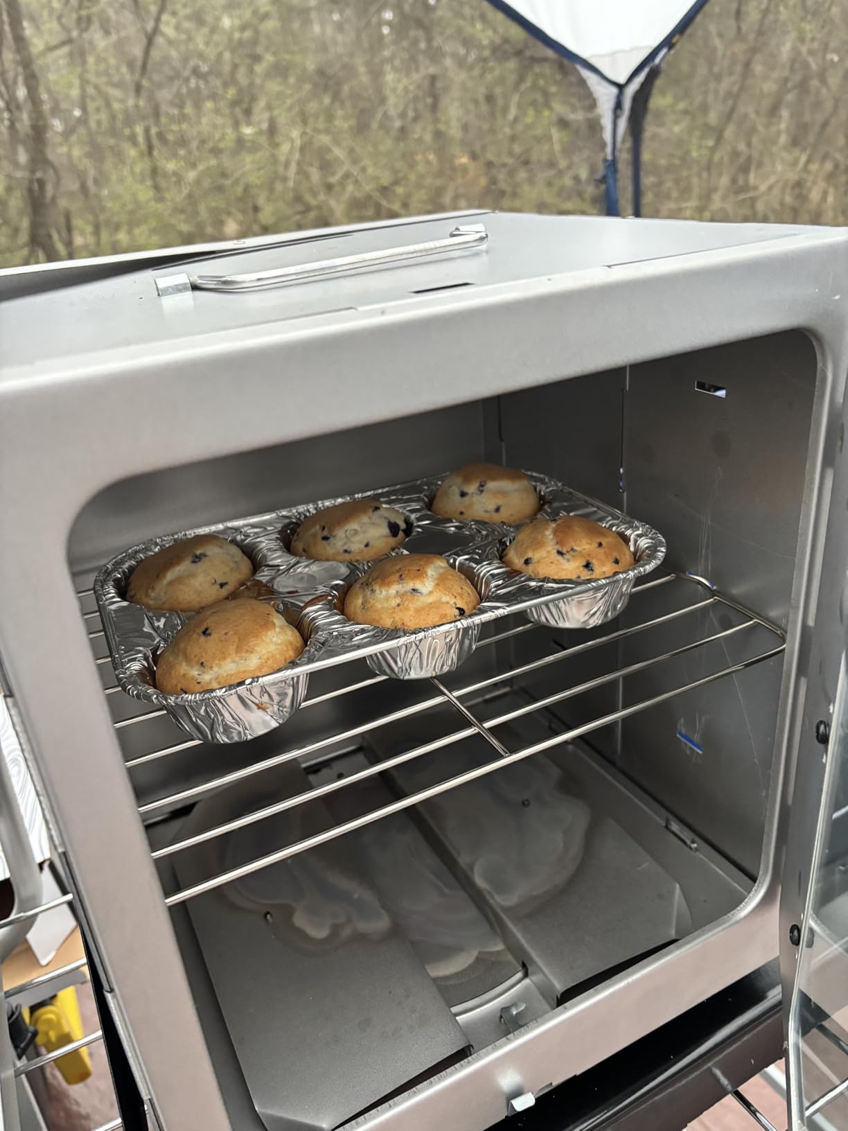 Modern Innovations Portable Camping Oven, Folding Camping Stove for Baking Cinnamon Rolls, Breads, and Muffins, Outdoor Portable Oven for Use with Wood Burning Fire, Propane Stoves, Campers, and More customer photo 2