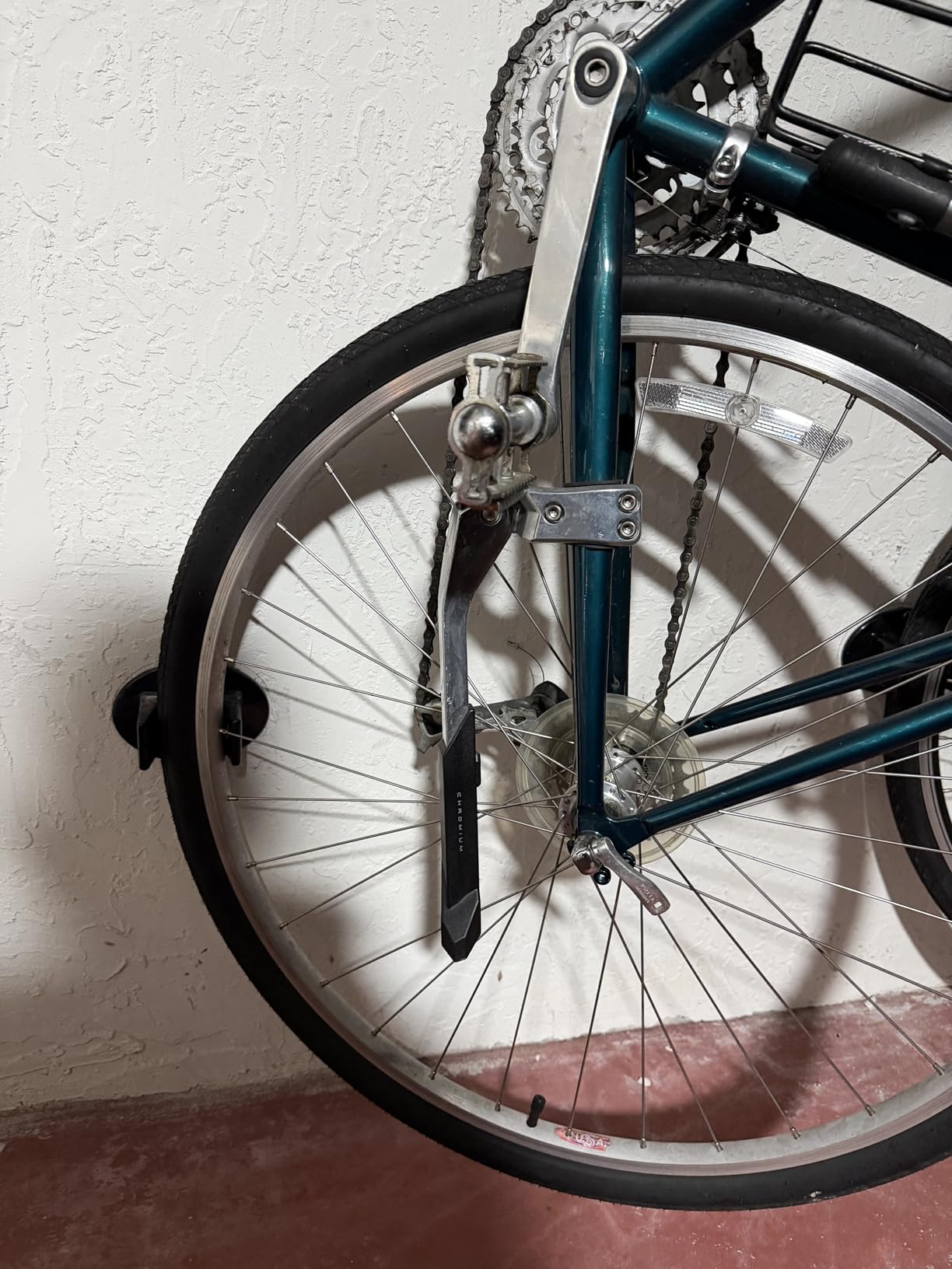 Steadyrack Swivel Bike Wall Mount, Vertical Mountain Bike Rack, Garage | Fits 24 to 29 in wheels and 2.1 to 2.8 in tires. Roll-in, no lift, holds mountain and gravel bikes to 77 lb. customer photo 2