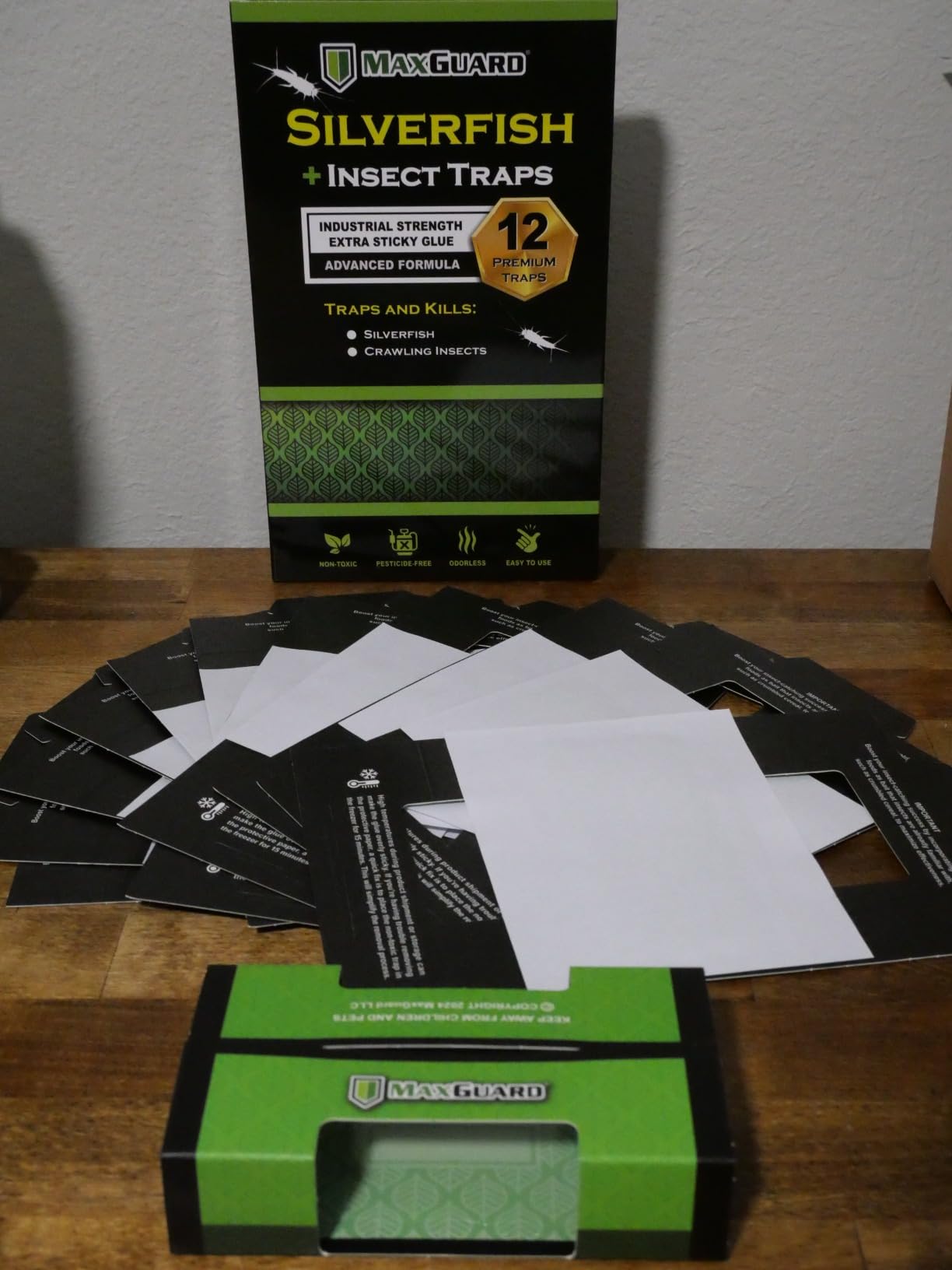 MaxGuard Silverfish + Insect Traps (12 pcs Box Trap) | Non-Toxic Extra Sticky Glue Traps, Kill All Silverfish, Centipedes, and Other Crawling Bugs and Insects customer photo 2