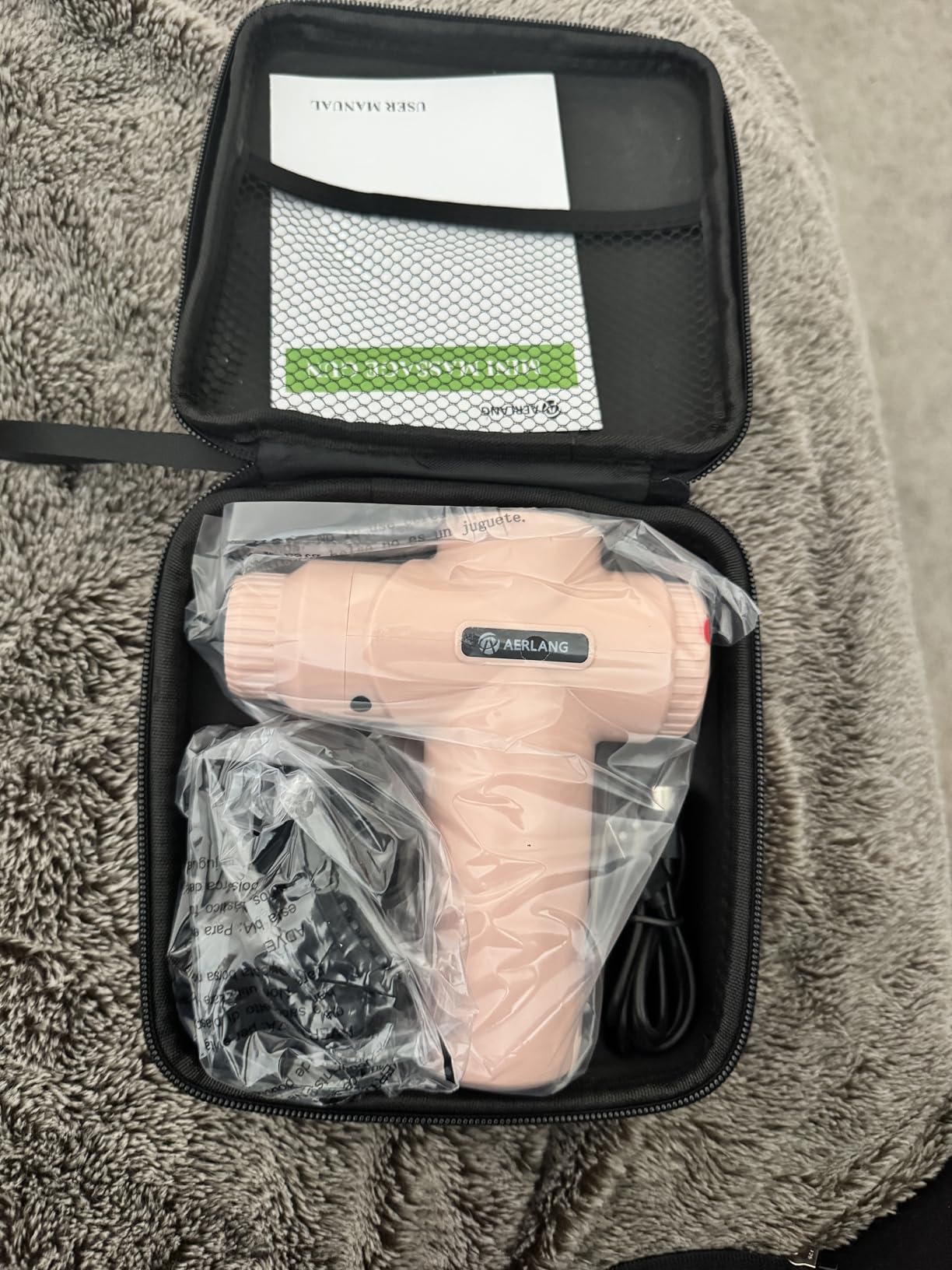 AERLANG Mini Portable Massage Gun Deep Tissue | Muscle Massager Handheld Percussion Travel Massage Gun with 6 Heads for Back Pain Relief Comes with a Carrying Case customer photo 2