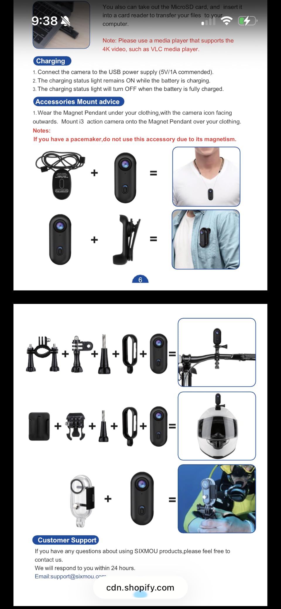 i3 4K Thumb Action Camera, Tiny Size, Mount Anywhere, Small Body Camera with Spring Clip, Portable Vlogging, Hands-Free POV Recording, Helmet Cam for Cycling, Motorcycle (64G-Card, Black) customer photo 1