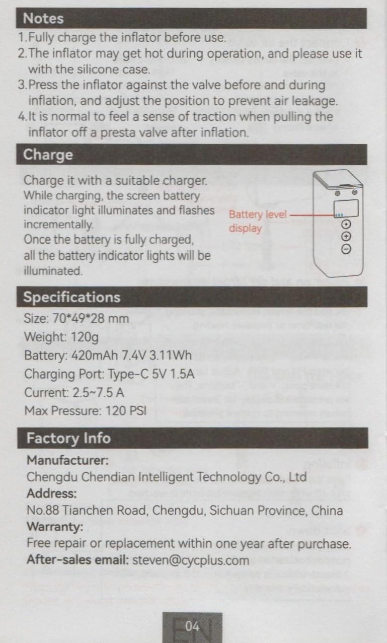 CYCPLUS Tiny Electric Bike Pump AS2Pro, 120g, Aluminum Alloy Shell, Black customer photo 2