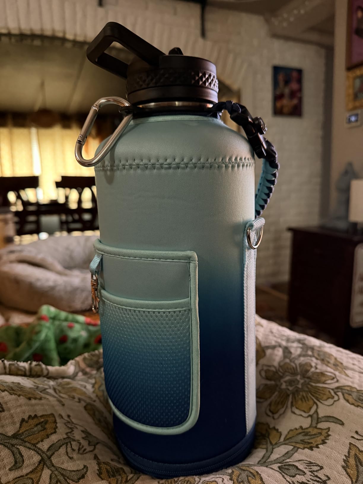 DYSANKY Insulated Water Bottle | Thickened Stainless Steel Vacuum Metal | Portable Sports Half Gallon Large Water Jug for Gym and Hiking with Straw, Carrier Bag, Handle Strap | BPA-Free 64 oz customer photo 2