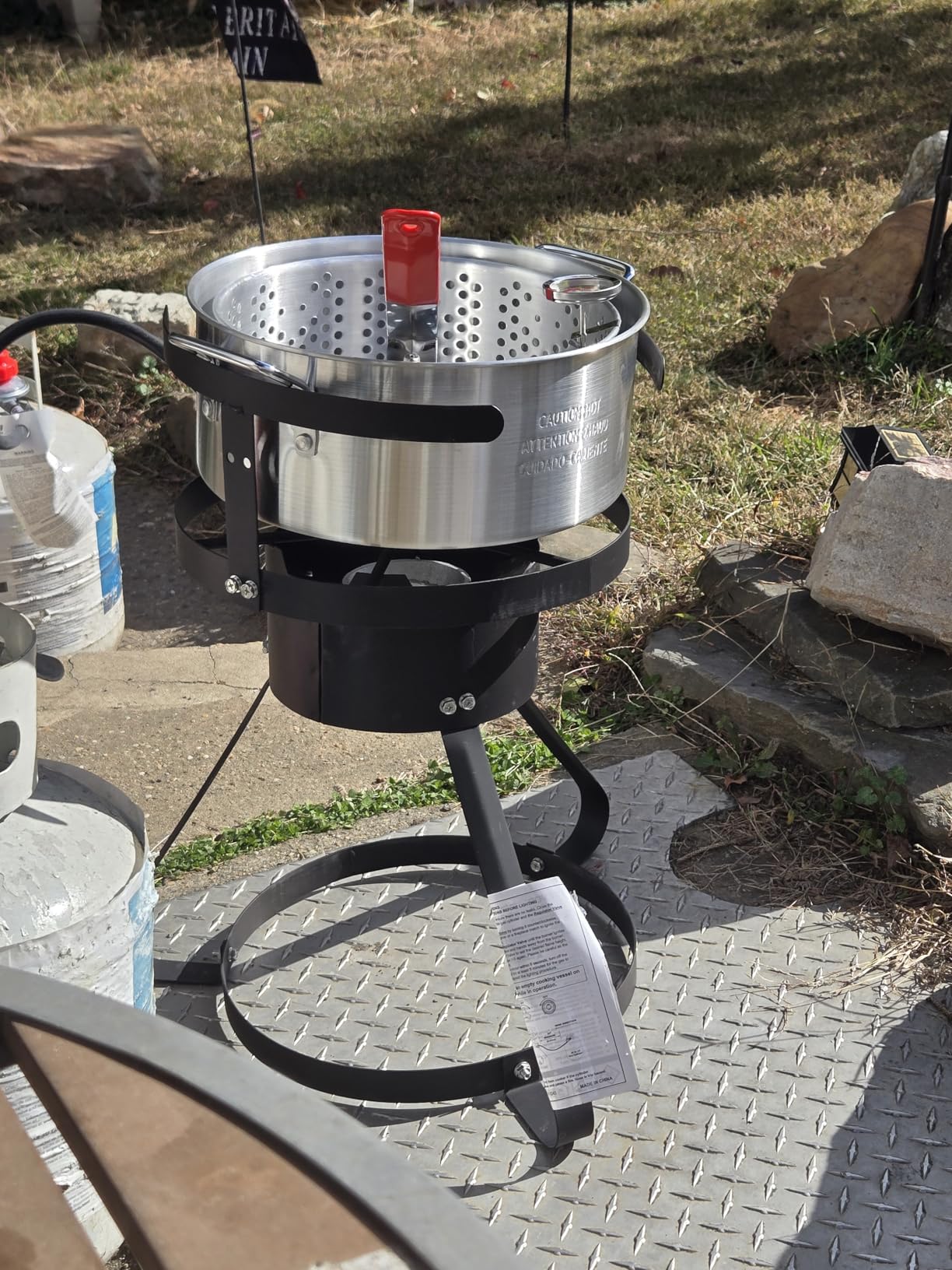VEVOR 18 Qt Fish and Wing Fryer with Double Basket, Aluminum Propane Fish Fryer Kit, Outdoor Deep Fryer Seafood Pot with Thermometer and 58,000 BTUs Propane Burners, for Outdoor and Backyard Cooking customer photo 1