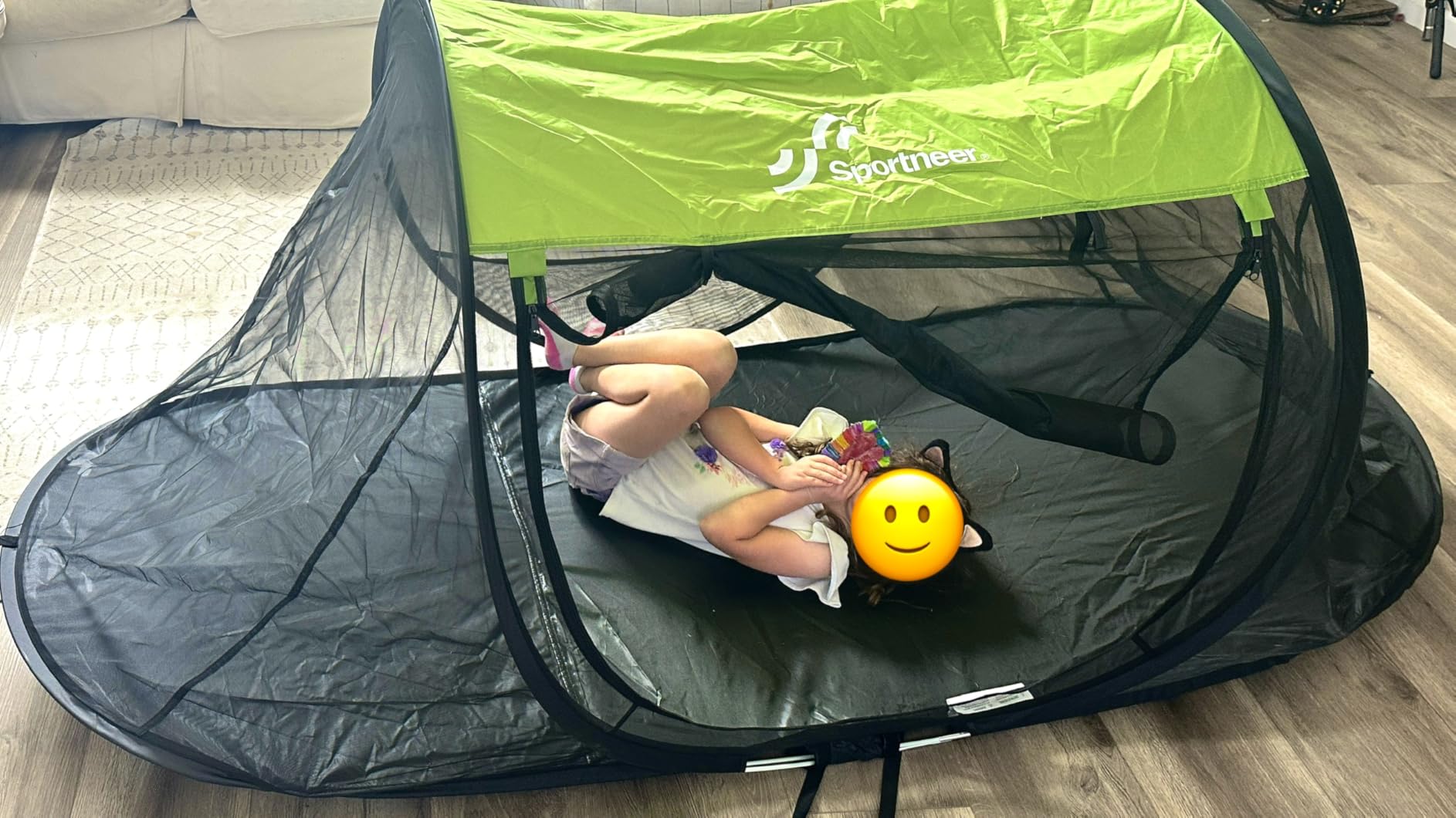 Sportneer Pop-Up Mosquito Net Tent, Instant Setup Camping Shelter for Cot or Ground, Breathable Mesh Bug Screen, Lightweight Portable Bed Canopy for Outdoor Indoor Adults Kids, 86.6''x33.5''x35.4'' customer photo 2