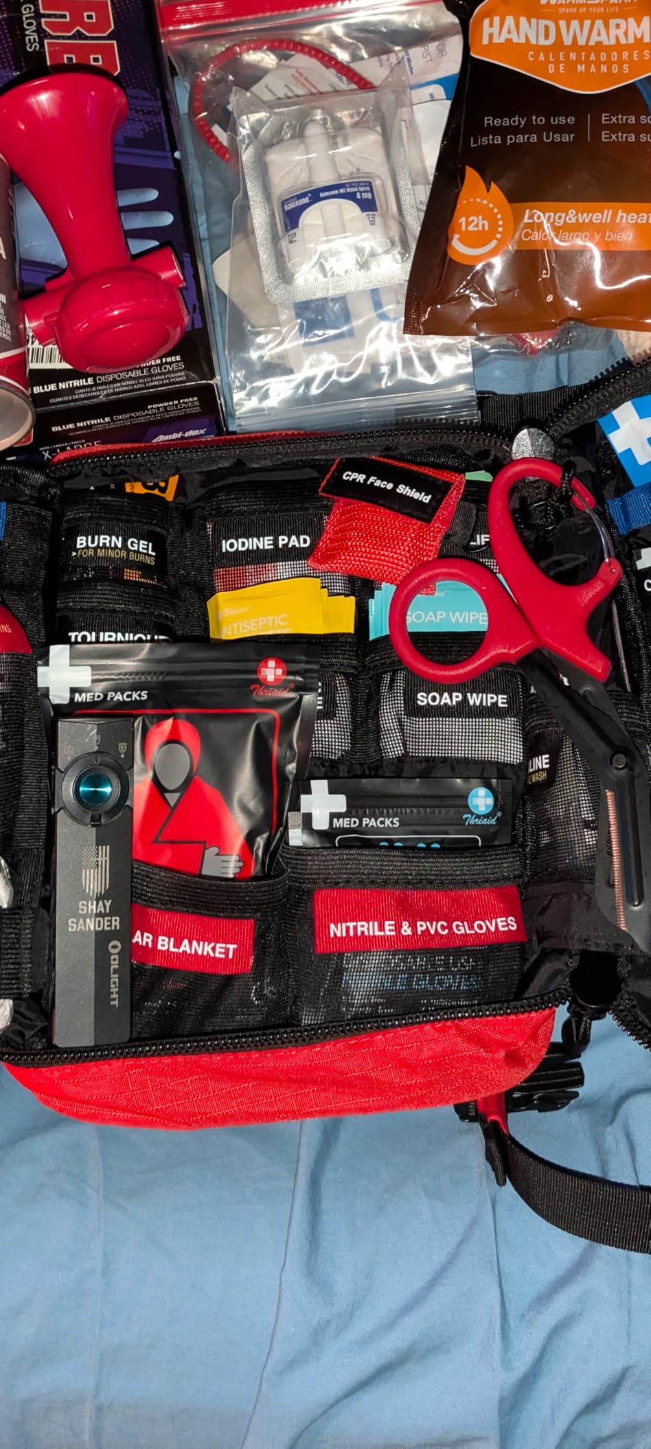 430 Piece First Aid Kit, Well-Organized Premium Waterproof Compact Trauma Medical Kits for Any Emergencies, Ideal for Home, Office, Car, Travel, Outdoor, Camping, Hiking, Boating (Red) customer photo 1