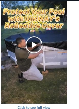UIRWAY 500D Winter Pool Cover 18FT Round [Upgraded Heavy Duty Thick Fabric] | New Super Windproof Gel-Coated Tarp Straps, Fit Round Pool Covers for Above Ground Pools, Snug Fit, Tear & UV Resistant customer photo 2