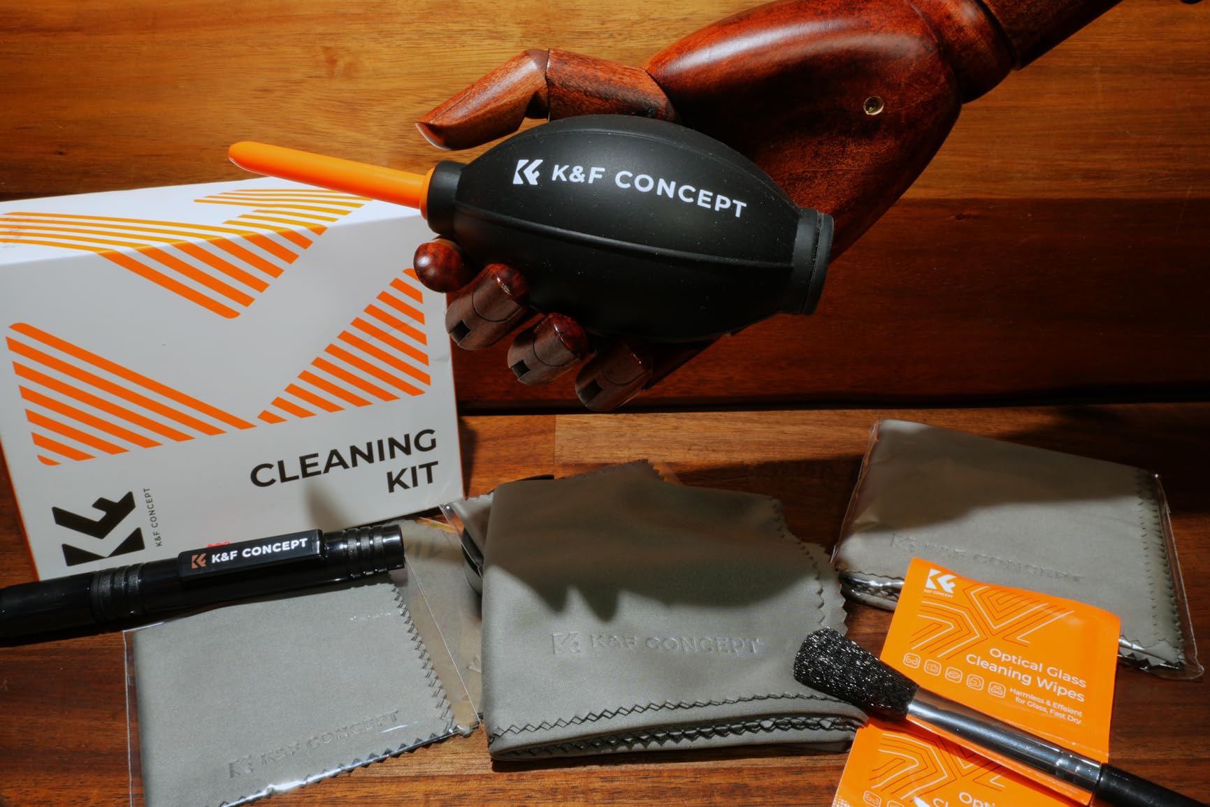K&F CONCEPT 15 in 1 Camera Pro Cleaning Kit for DSLR and Sensitive Devices | 60ml Purified Water, Strong Blower, Multifunctional Pen, Portable Cloth, Camera Accessories and Photography Accessori, MK04 customer photo 1