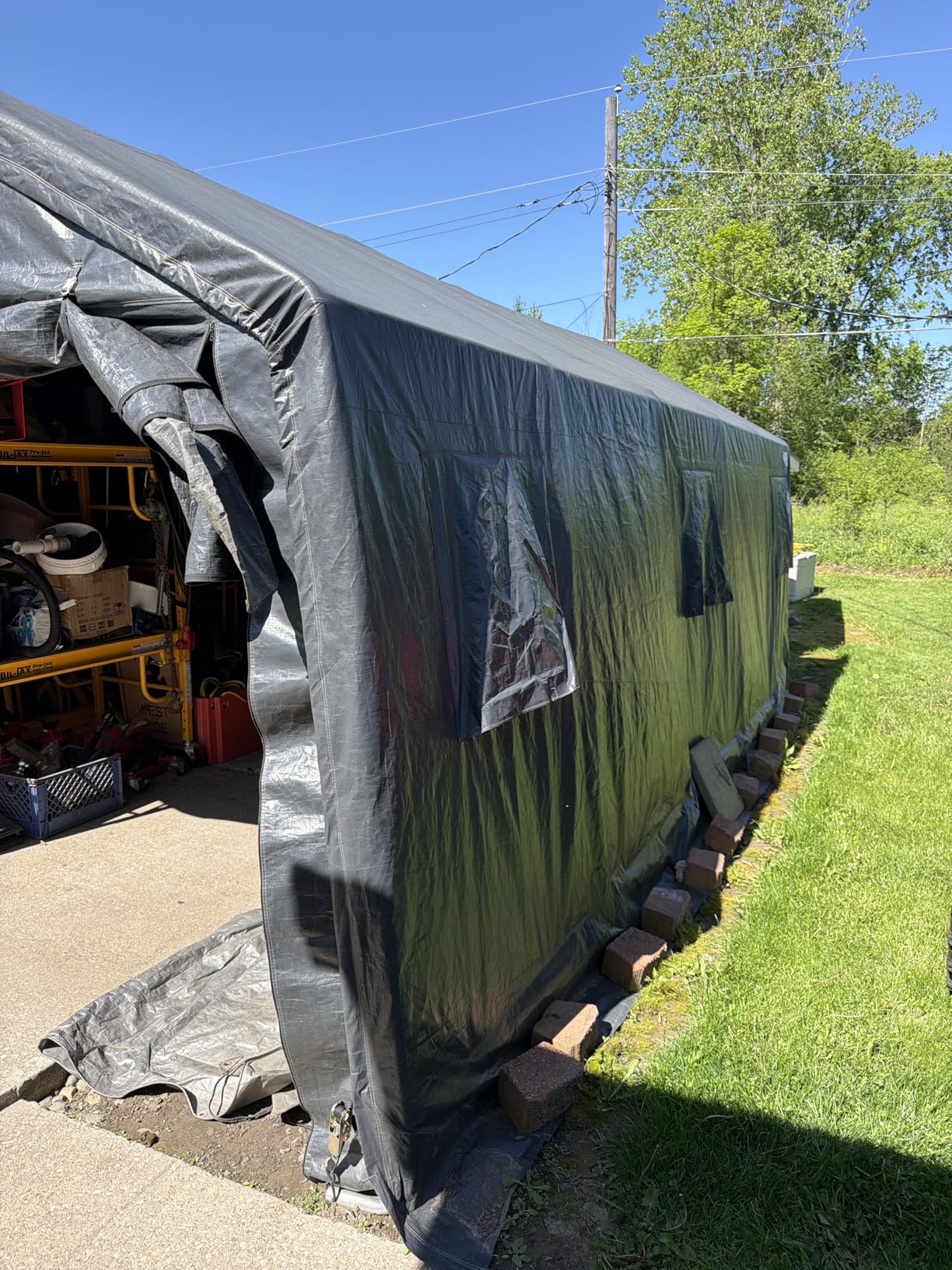 ADVANCE OUTDOOR Heavy Duty 10X20 ft Carport Outdoor Patio Portable Canopy Storage Shelter Shed with 2 Rolled up Zipper Doors & Vents for Snowmobile Garden Tools, Beige customer photo 2