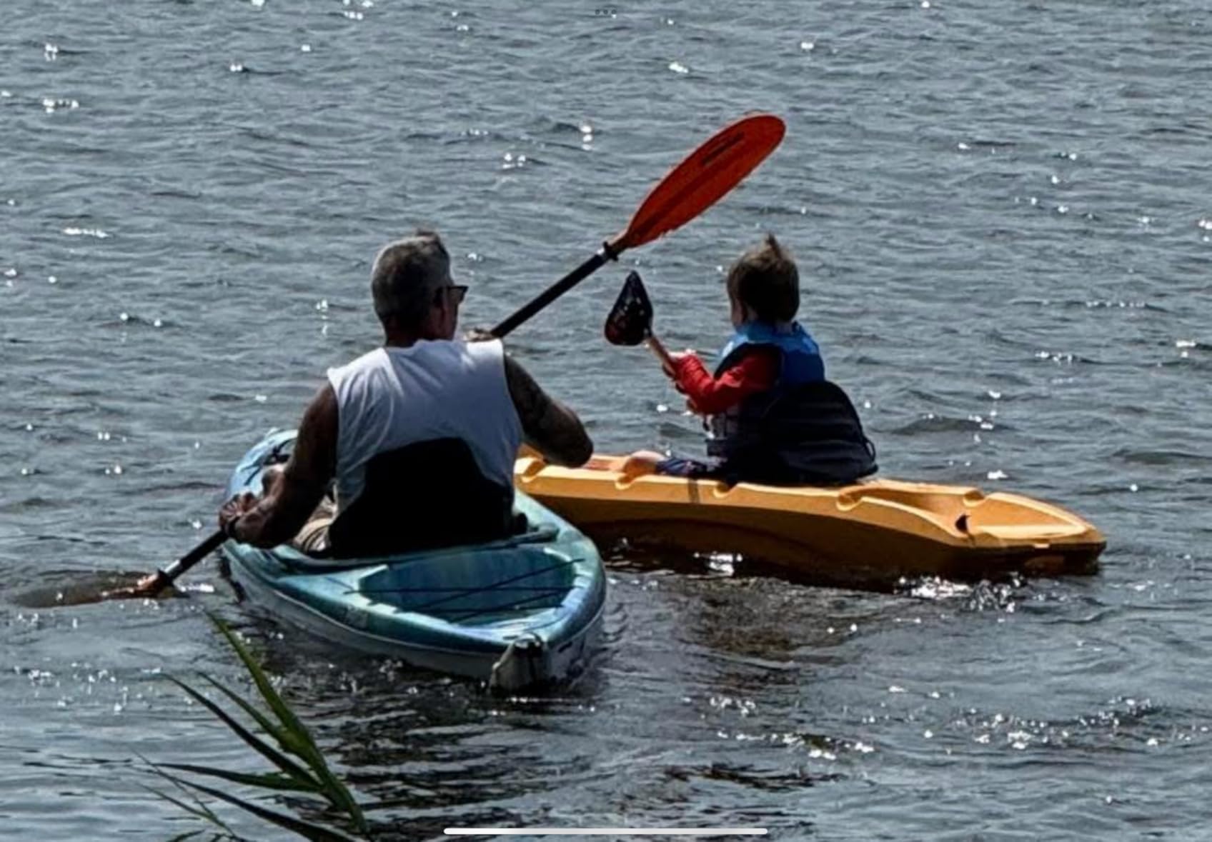Pelican Solo - Sit-on-top Youth Kayak with Paddle and Safety Flag - 6 ft. - Mango customer photo 1