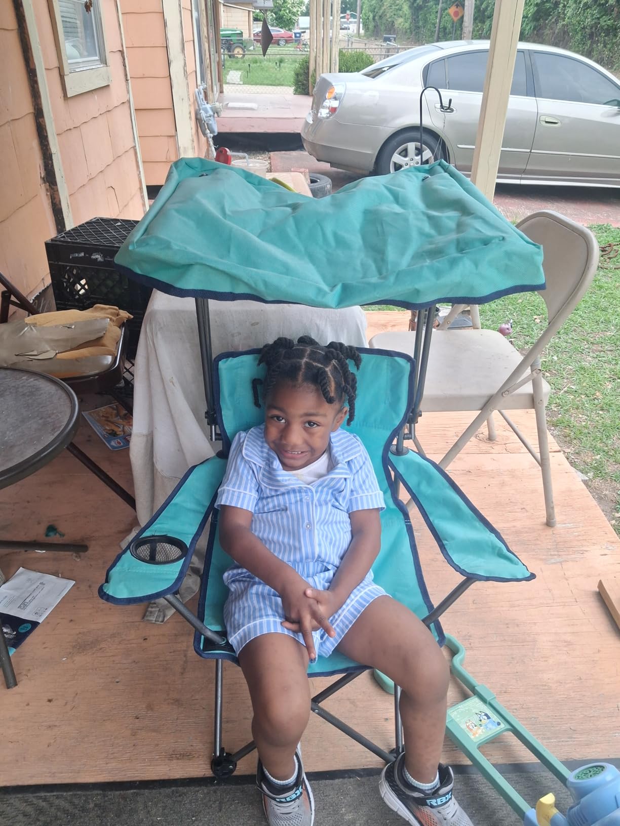 Venture Forward Youth Outdoor Canopy Chair with Adjustable Shade | Folding Kids Camping Chair with Cup Holder and Carry Bag, Portable Beach, Sports and Backyard Seating customer photo 2