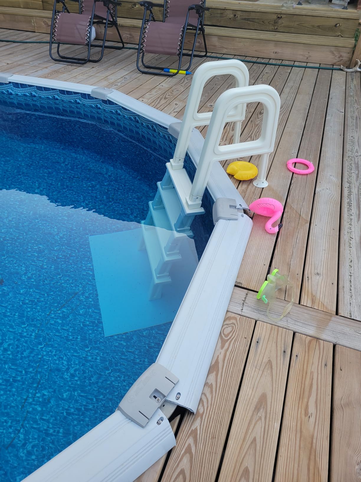Pool Ladder, 5-Step Pool Stairs with Double Handrails and Non-Slip Steps for 47