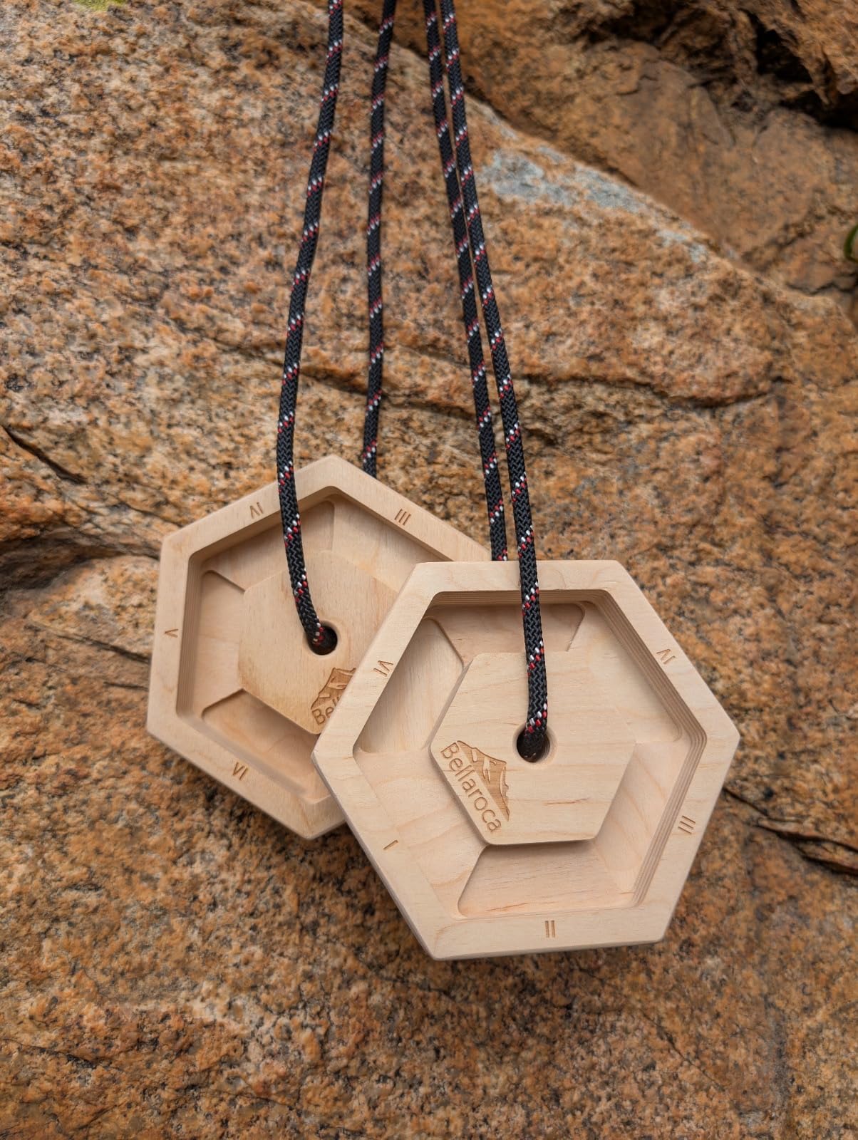 Bellaroca Portable Hangboard for Rock Climbing - Wooden Climbing Fingerboard with Adjustable Rubber Plates and 12+ Grip Combinations for Bouldering and Finger Strength Training customer photo 2