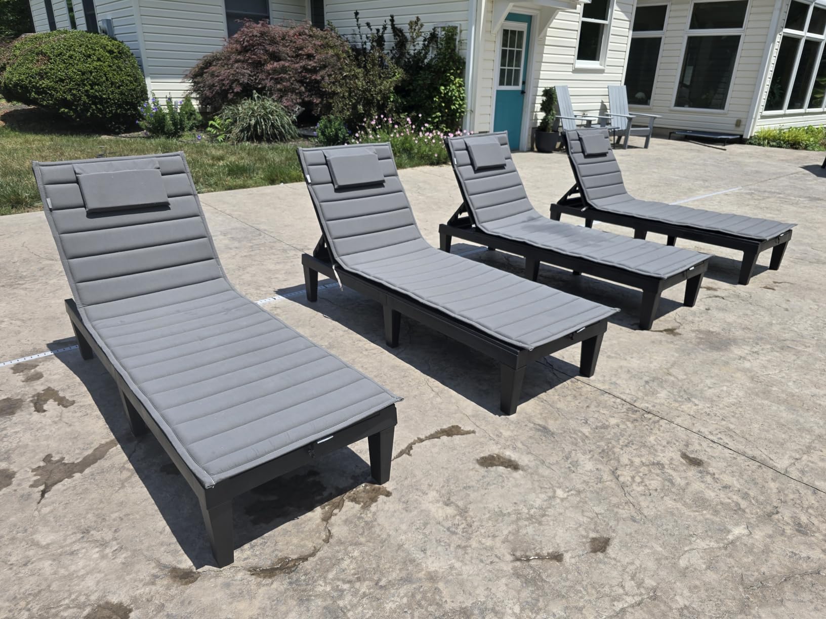 NUNU LAB Outdoor Chaise Lounge Chairs Set (Black, 2pcs) | 5-Positions Adjustable, HDPE Resin, All-Weather, Ideal for Patio, Garden, Poolside, Beach. Sunbathing Recliner, Tanning Chair customer photo 2
