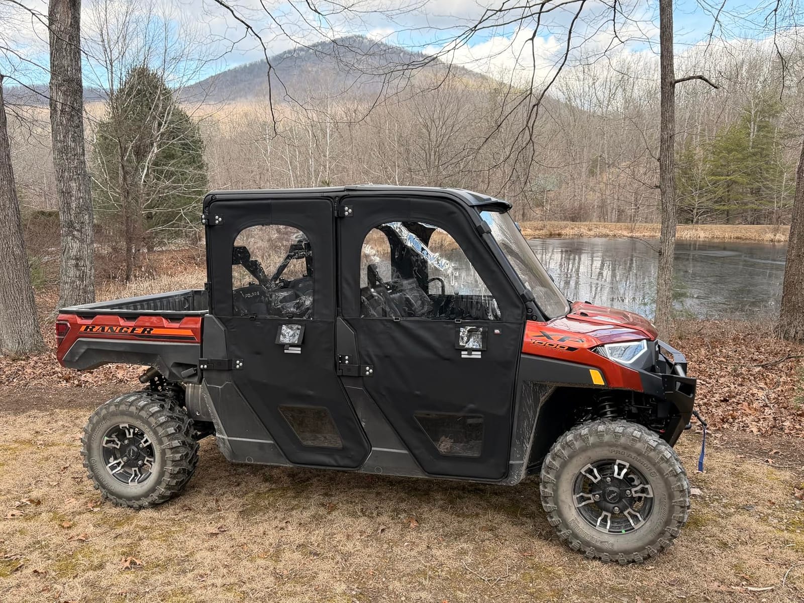 KEMIMOTO UTV Full Door With Steel Frame Compatible with Polaris Ranger Crew | XP 1000 2019-2026, Cab Enclosure Water-Resistant, Tear-Resistant, Embossed PVC Oxford Fabric Frame Doors Kit 4-6 Seater customer photo 2