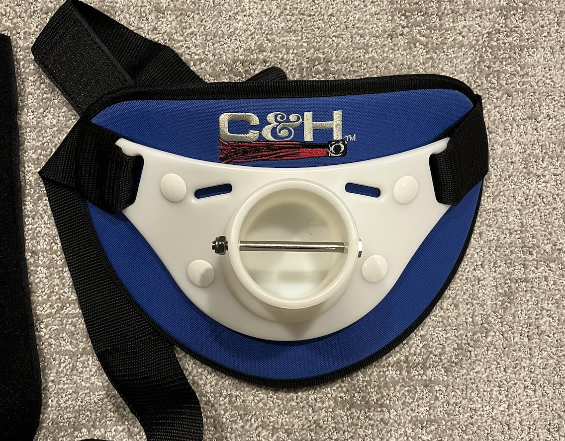 Fighting Belt - Padded Offshore Rod Belt with Adjustable Strap & PVC Gimbal - 12