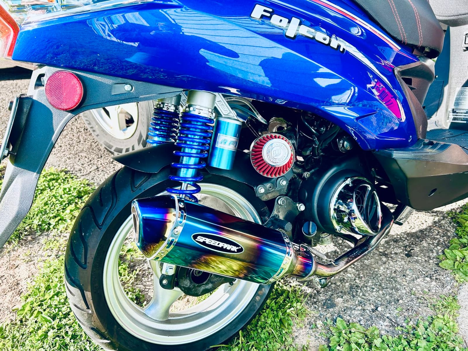 PACEWALKER Motorcycle Slip On Muffler, 1.5-2