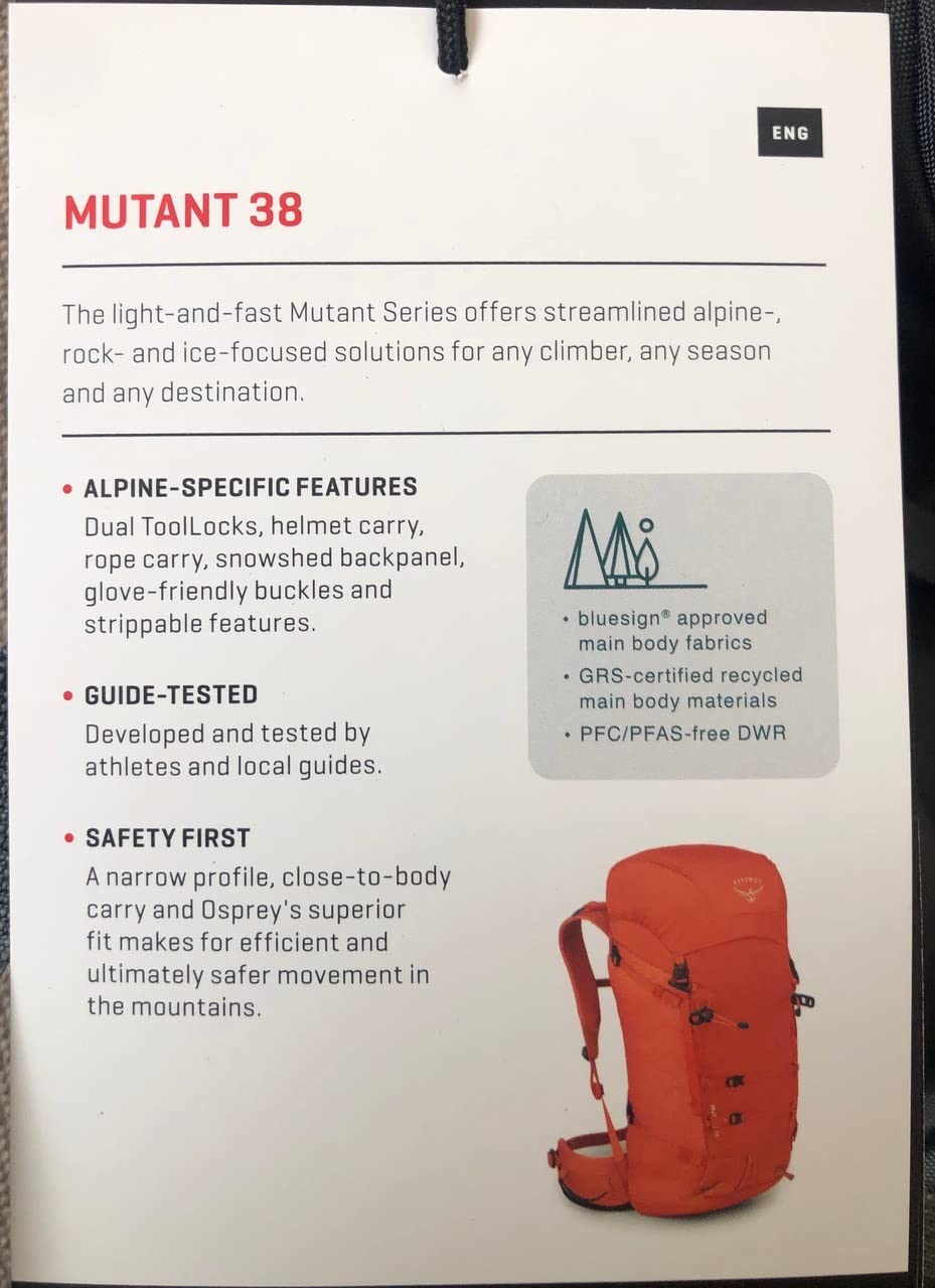 Osprey Mutant 38L Climbing and Mountaineering Backpack for Men and Women, Lemongrass, Small/Medium customer photo 2