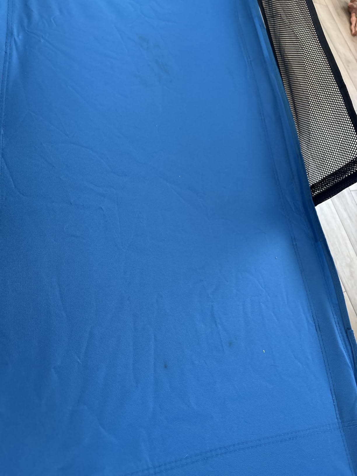 REDCAMP Kids Cot for Camping 2-7 Years, Portable Travel Toddler Cot Bed with Guardrail, Lightweight for Outdoor Indoor Home, Blue customer photo 2