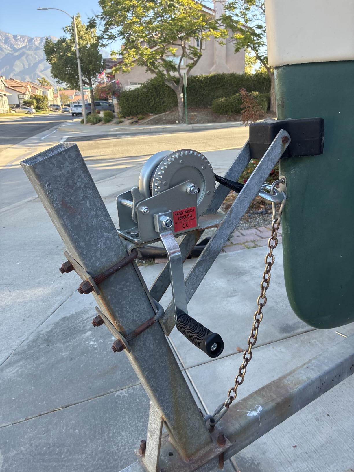 Boat Trailer Winch for Trailers, 1600 LB Hand Manual Winch | 1600 LB, 26FT Strap, Stainless Steel Bolts & Nuts customer photo 2