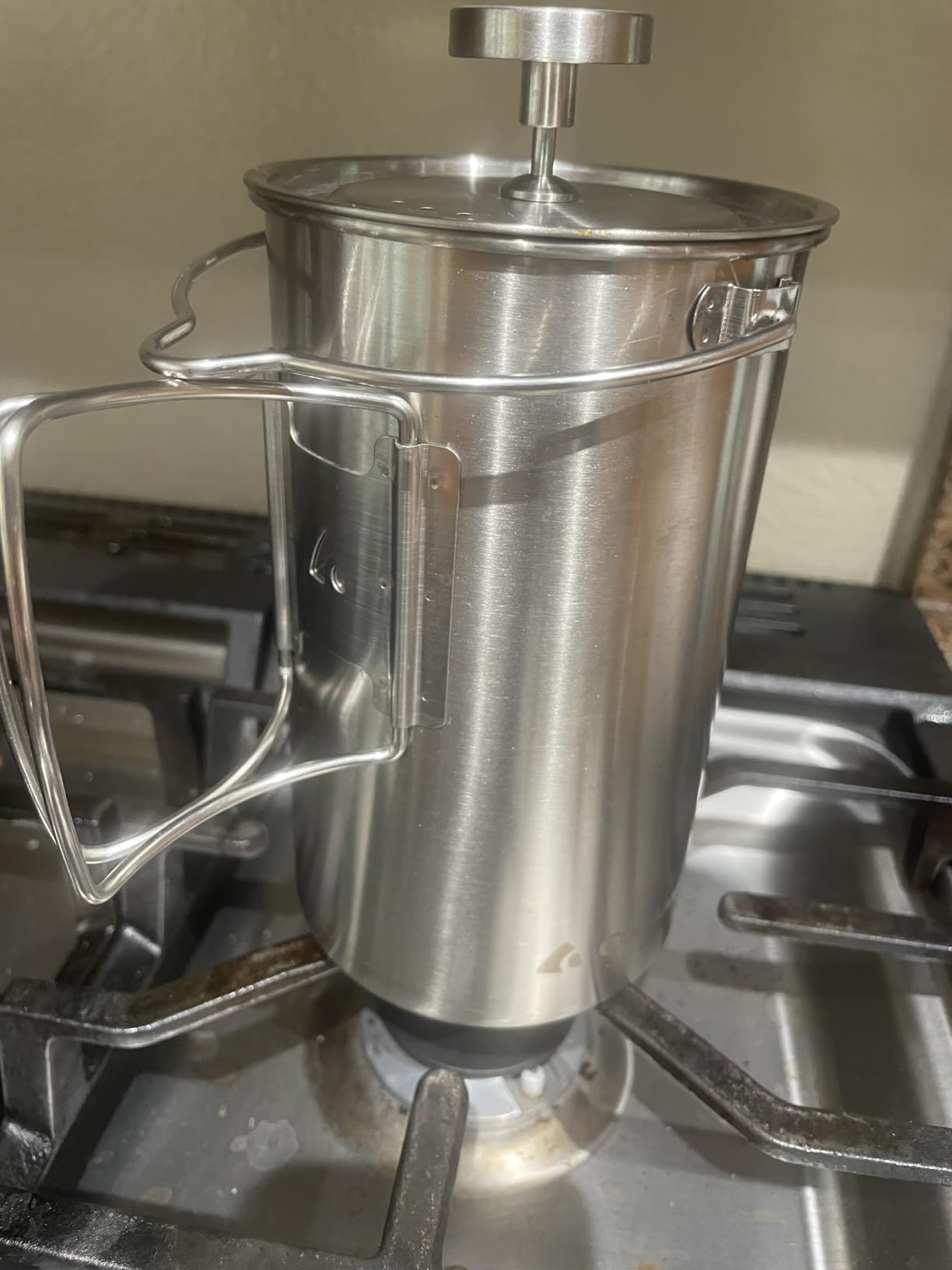 Coghlan's Stainless Steel French Press Coffee Maker - 4-Cup (32 oz), Campfire & Stovetop Safe, Portable & Durable - Fine Mesh Filter, Folding Handle, Dishwasher Safe - For Camping, Travel, or Home customer photo 2