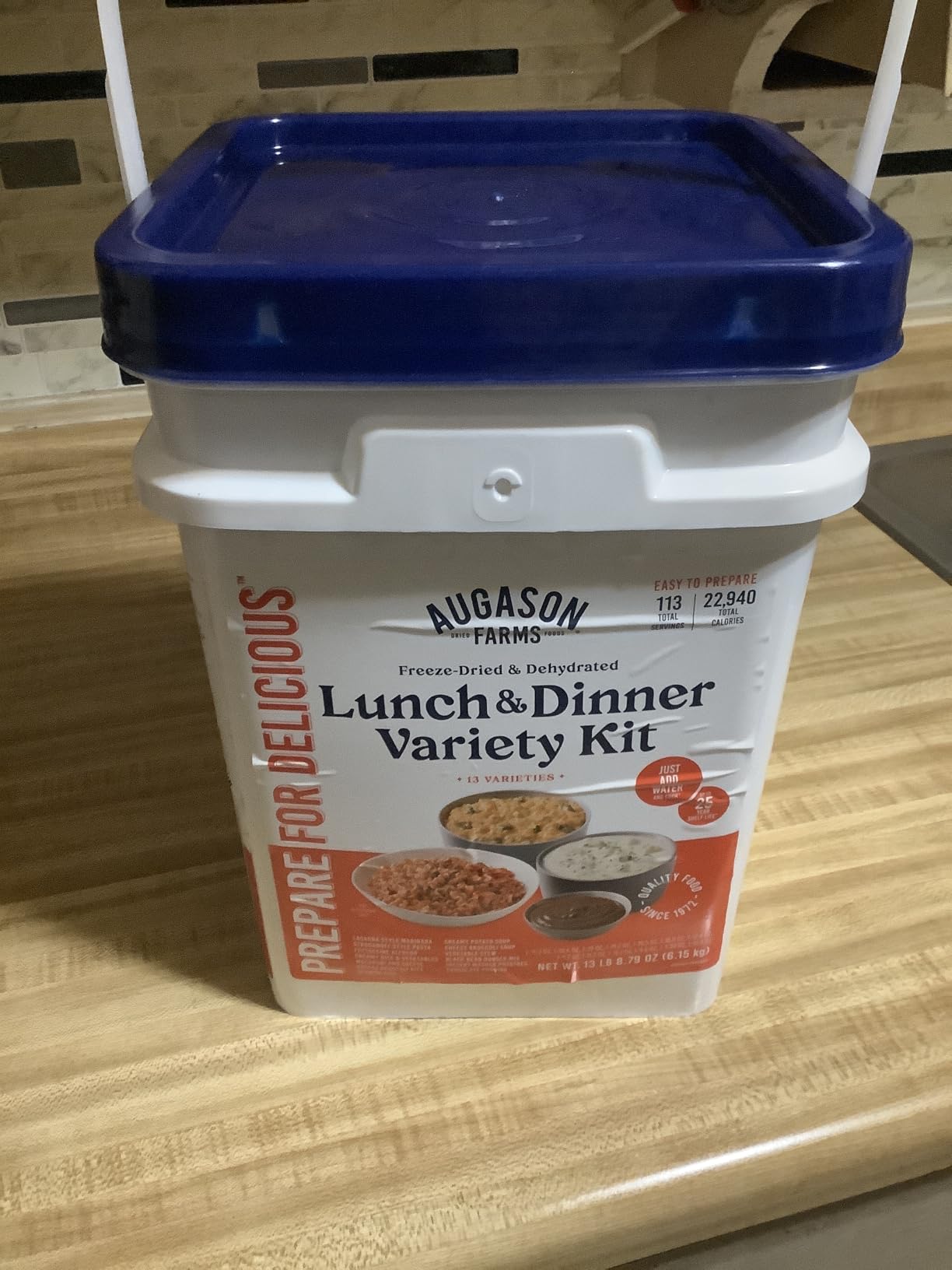 Lunch & Dinner Variety Kit Emergency Food Supply, 113 Servings, 25 Year Shelf Life - Dehydrated Meals, Survival Food Camping Essentials, 4 Gallon Bucket customer photo 1