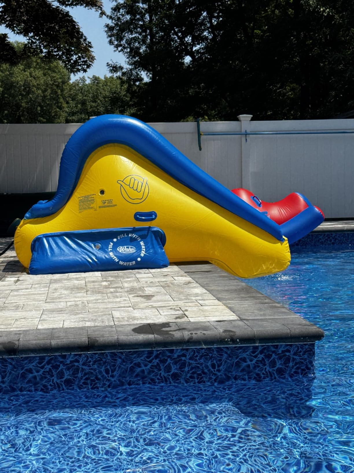 Wahu Rippa Dippa Pool Slide | Steep, Fast Ride with Continuous Spray | Backyard Inflatable, Durable & Colorful Water Slide | 7.2ft Long x 4.6ft High, Weight Limit of 154lbs | Ages 6+ customer photo 1