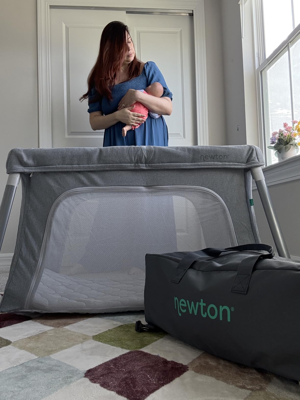 Newton Baby Compact Travel Crib & Play Yard, Carry-On Size - Sand | Compact Travel Crib, Carry-On Size, Foldable, Backpack Straps, Breathable & Washable Mattress, Play Yard, Portable Playpen customer photo 2