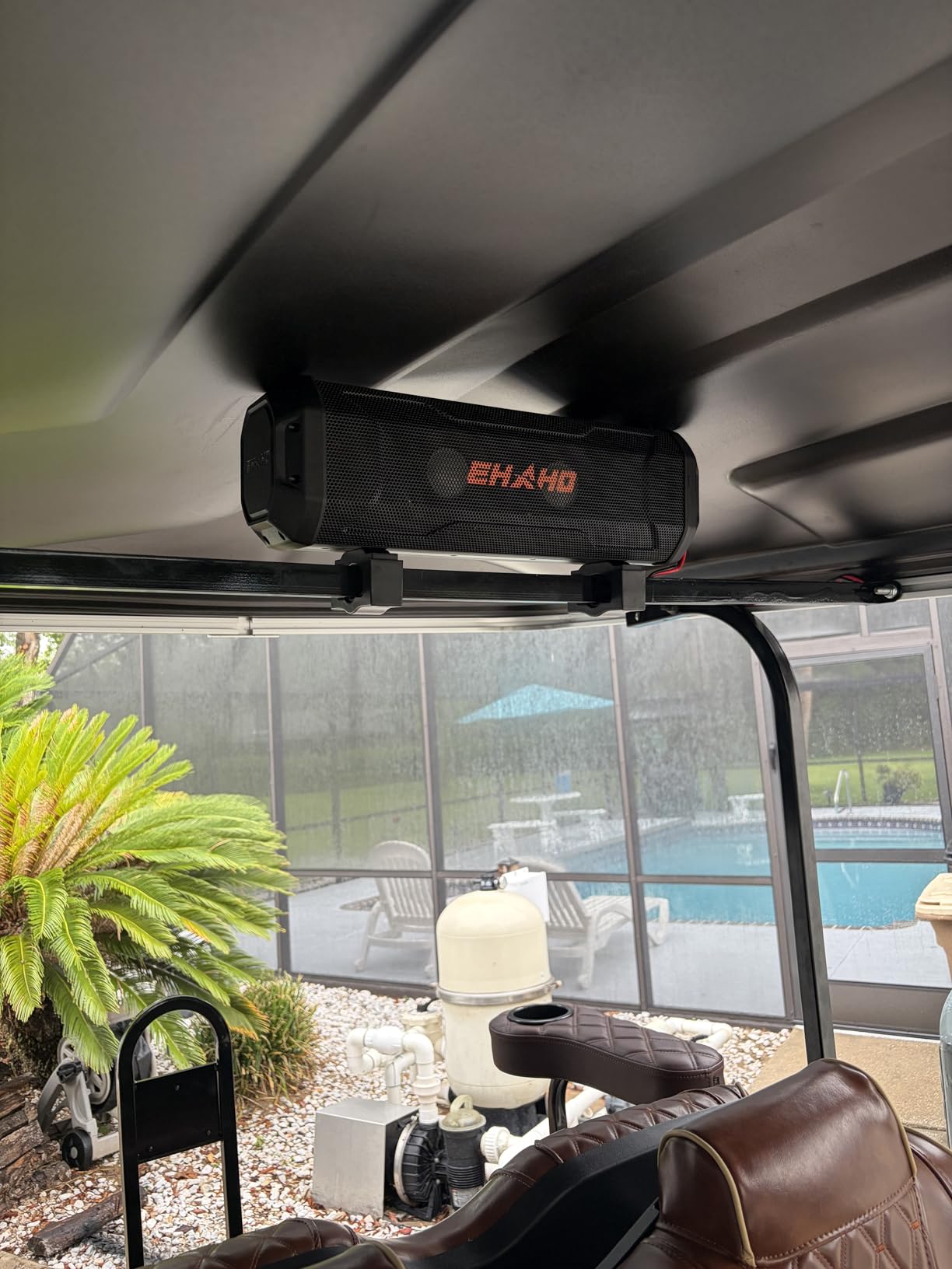 Ehaho 26'' UTV Sound Bar, Golf Cart Speaker Bluetooth with RGB Party Lights | 6-Speaker SXS SoundBar, IP66 Waterproof ATV Speaker System with EQ, Party Mode, RF Remote, AUX for Polaris RZR CFmoto Can-Am customer photo 2