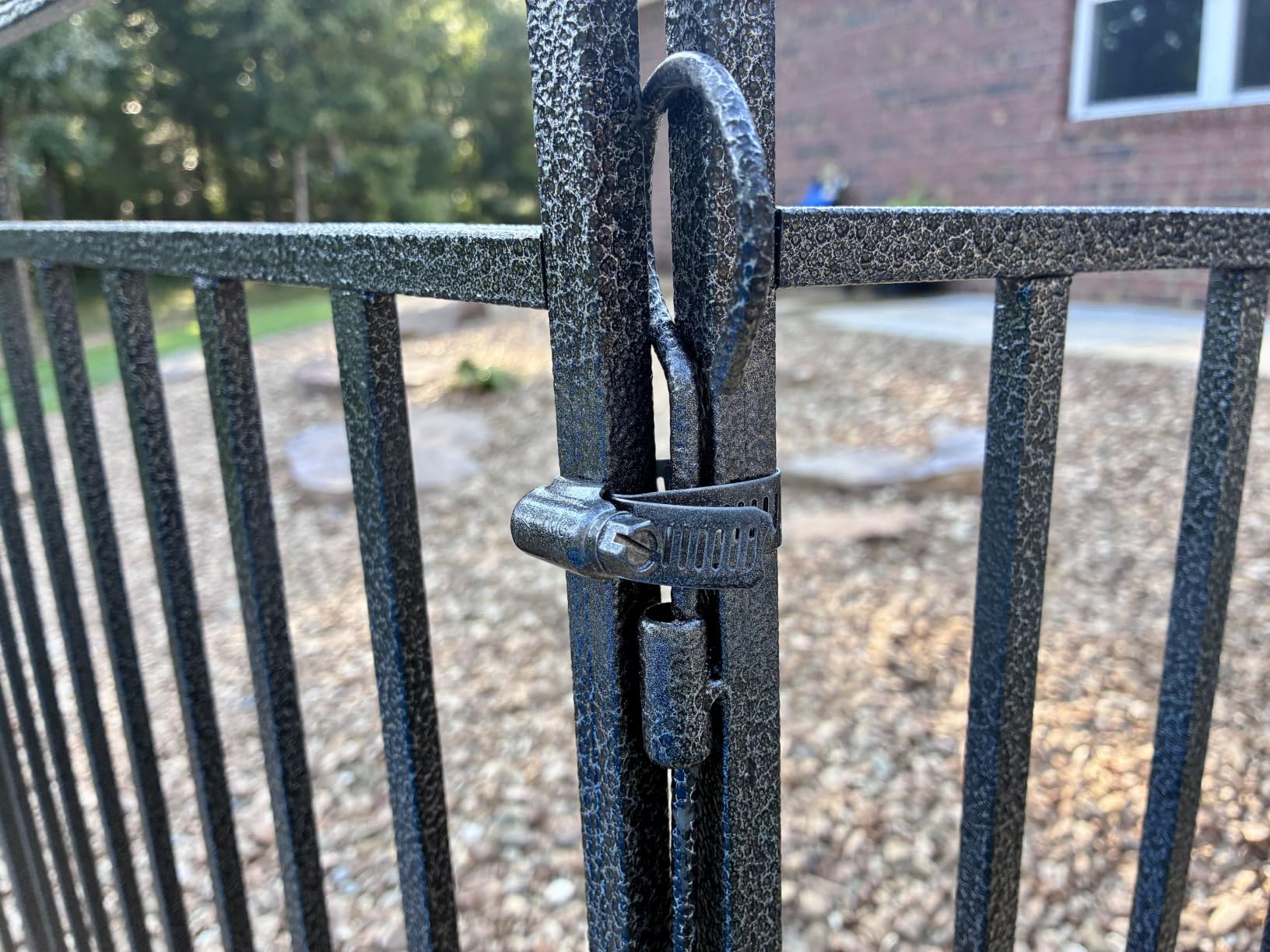 40in H x 110ft L Black-Silver Removable Pool Safety Fence | Weather-Resistant Removable Metal Pool Fence with Reinforced Stakes & Double-Lock Gates for Pools, Pets & Children customer photo 2