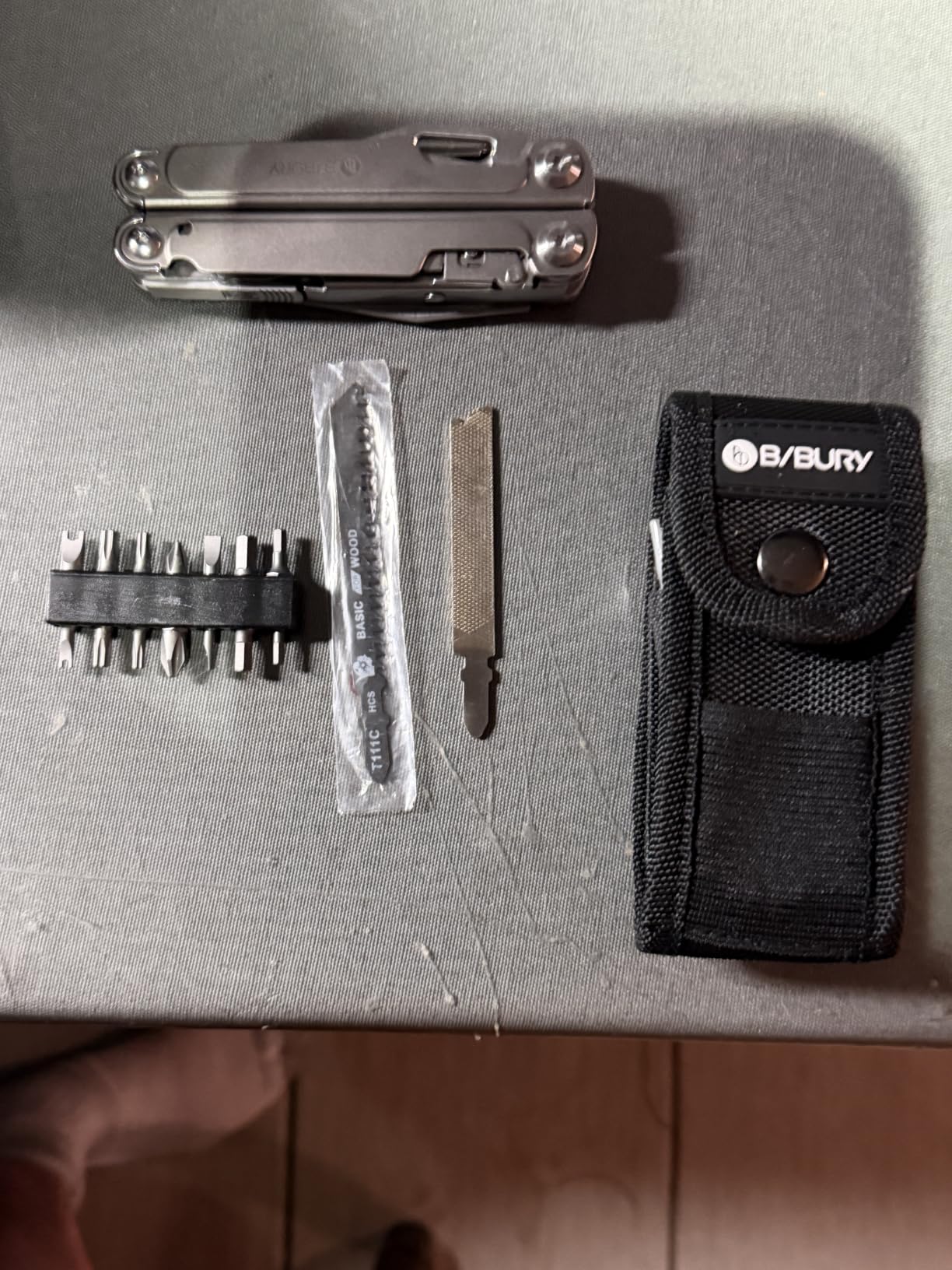 BIBURY Titanium Alloy Multitool with Damascus Knife & Scissors, BI2049TI | 440C Knife HRC 58, 11oz Weight, EDC Multi Tool Pliers, Include Wire Cutters & Sheath, Gear for Camping, Survival, Repair, DIY customer photo 1