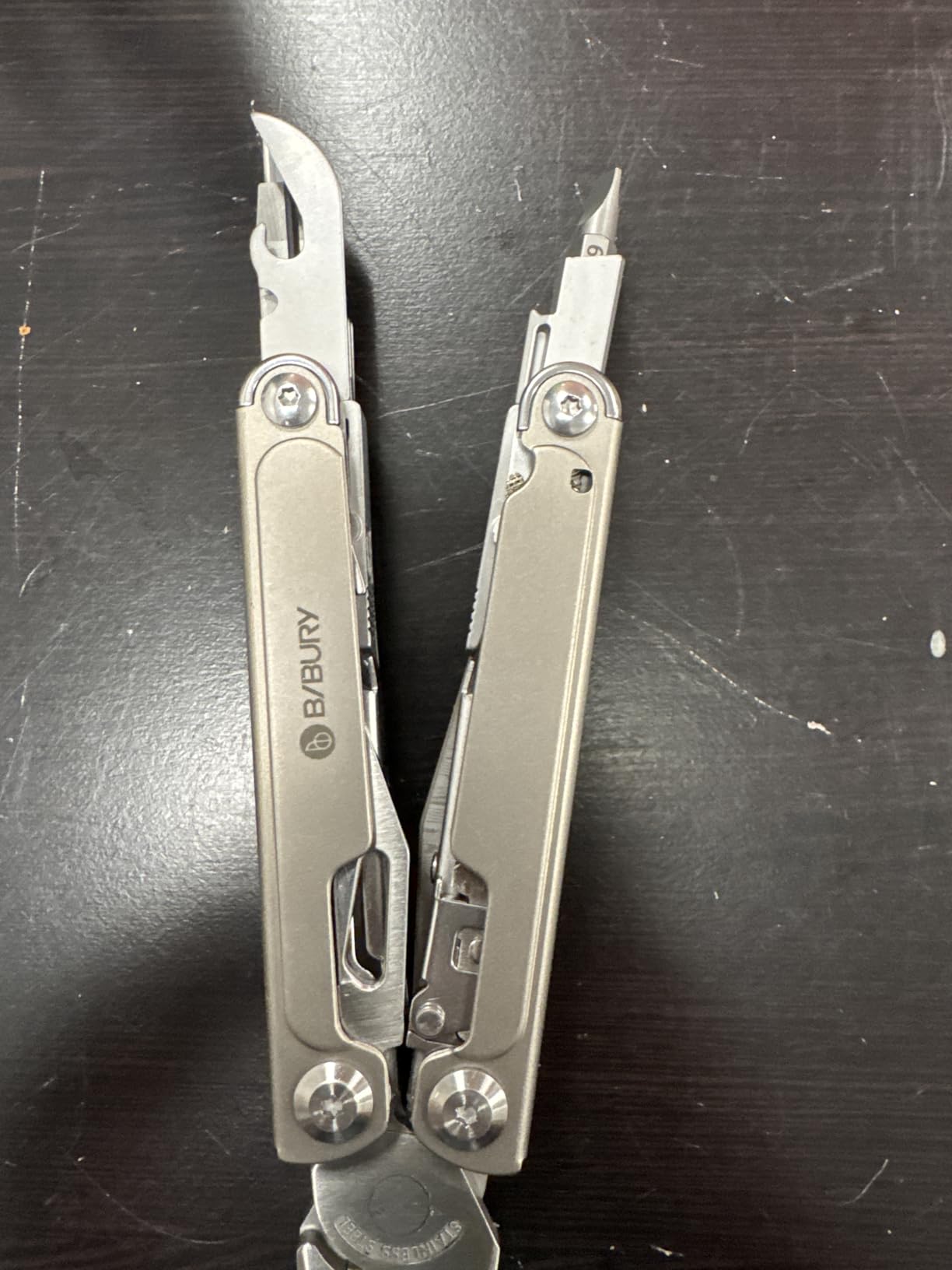 BIBURY Titanium Alloy Multitool with Damascus Knife & Scissors, BI2049TI | 440C Knife HRC 58, 11oz Weight, EDC Multi Tool Pliers, Include Wire Cutters & Sheath, Gear for Camping, Survival, Repair, DIY customer photo 2