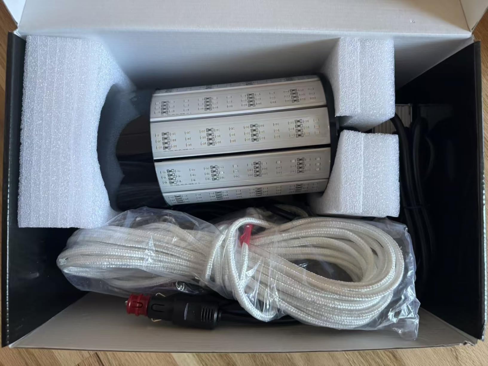 Underwater Fishing Light 120W 15000LM, 530nm Green Submersible Fish Attractant Light with 30FT Cord, 100-277V AC to 12V DC Adapter, 40FT Safety Cable, for Night Fishing, Dock, Boat customer photo 1