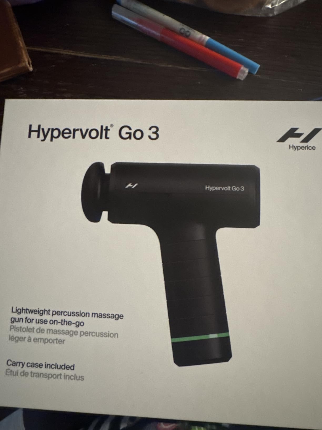Hyperice Hypervolt Go 3 Percussion Massage Gun Lightweight with Carry Case | Muscle Recovery | Compact Power | TSA Friendly Design | Long Battery Life | Five Speed Settings | Pressure Sensor Feedback customer photo 1